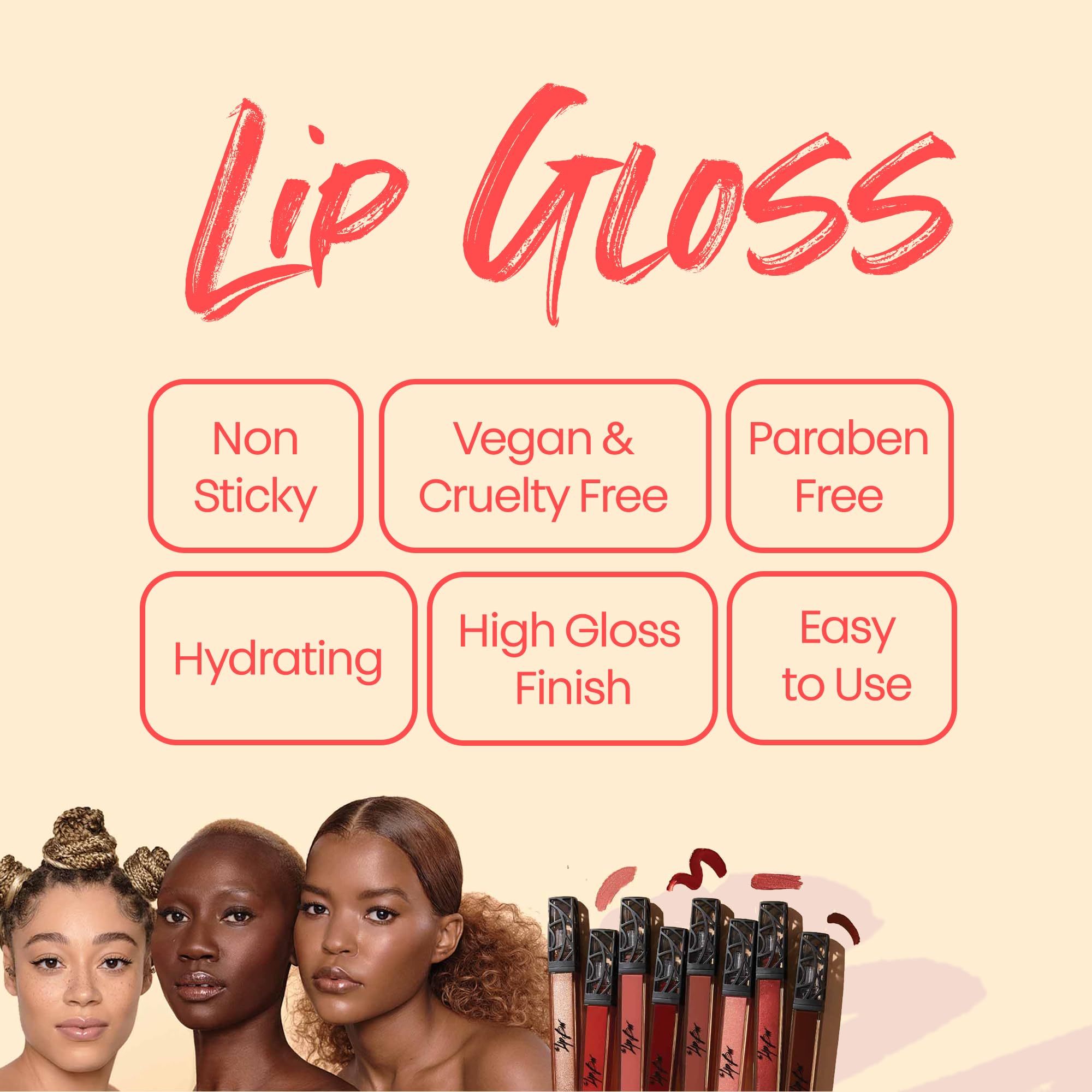 The Lip Bar Vegan Non-Sticky Lip Gloss, With Hydrating Shea Butter For A Lightweight, High Shine Finish, Goddess - Golden Bronze