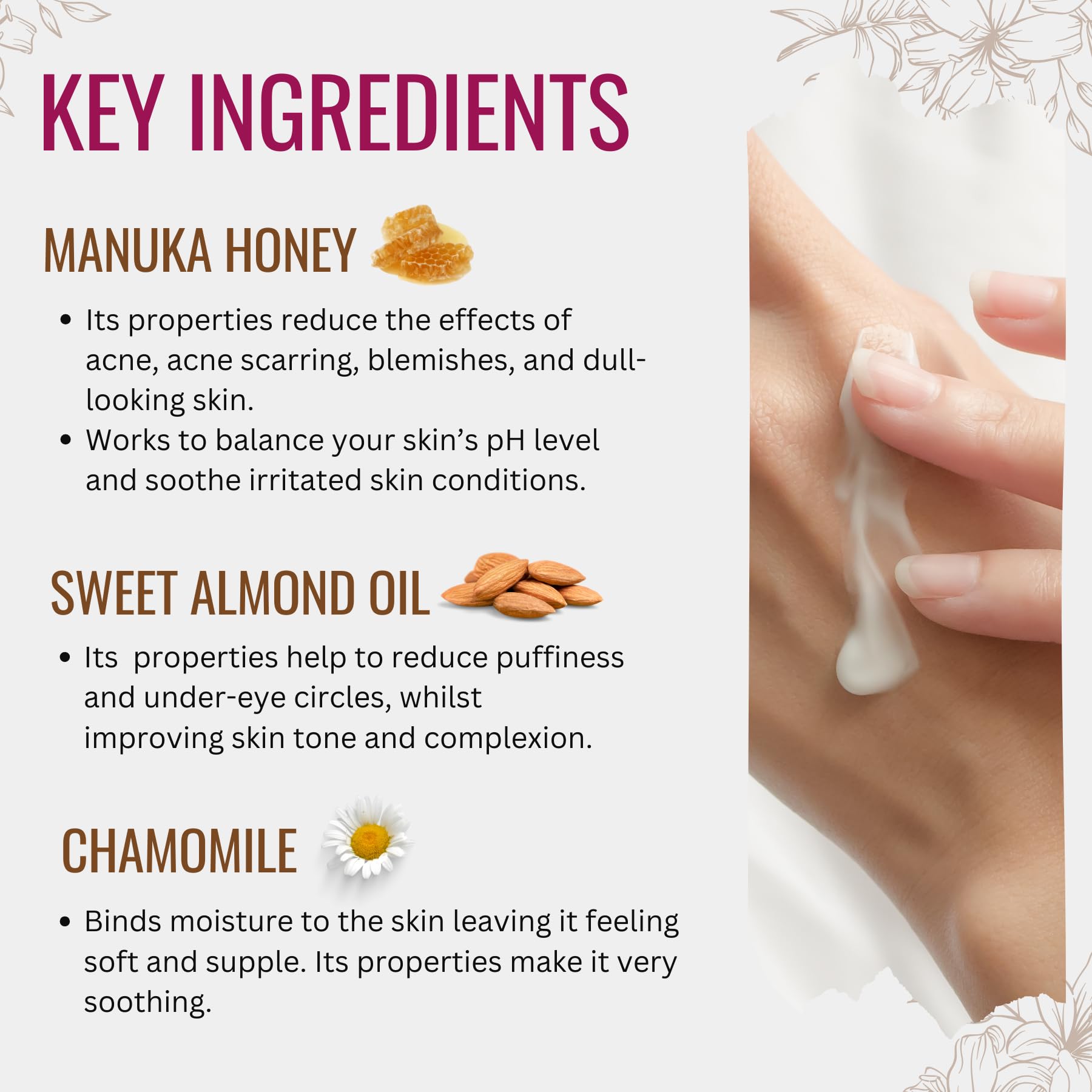 Vitamin C Day Cream for Face and Neck with Chamomile Flower Extract, Manuka Honey & Sweet Almond Oil | Plant Based Formula | Car