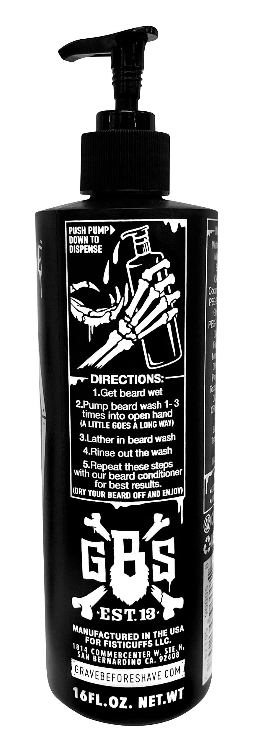 Grave Before Shave Beard Wash - 16 oz Pump Top, Gentle Cleansing Formula for Soft & Manageable Beards, Ideal for Daily Use