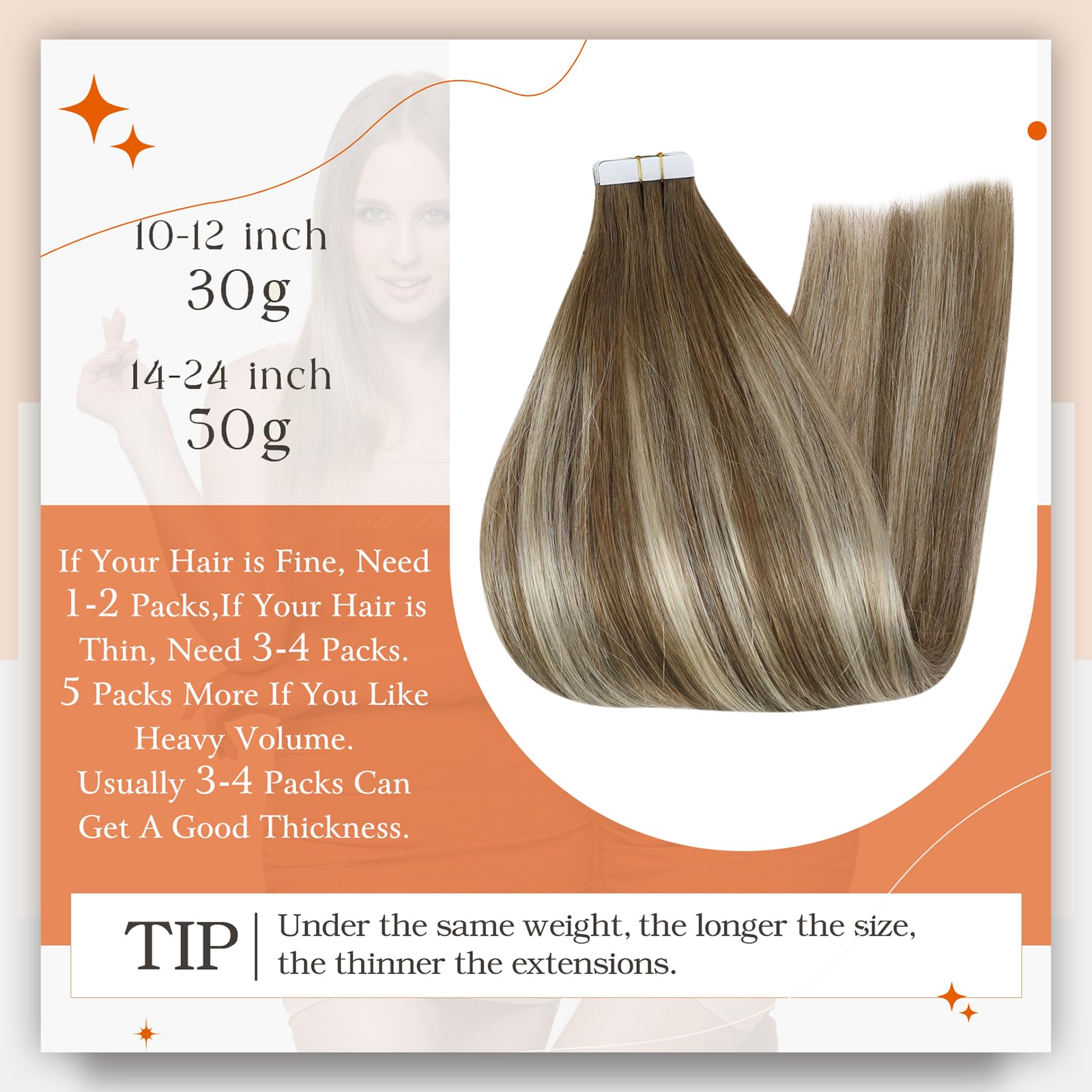 Full Shine Ombre Tape In Hair Extensions Human Hair 12 Inch Blonde Seamless Tape In Extensions 6/60/6 Brown Ombre To Blonde High