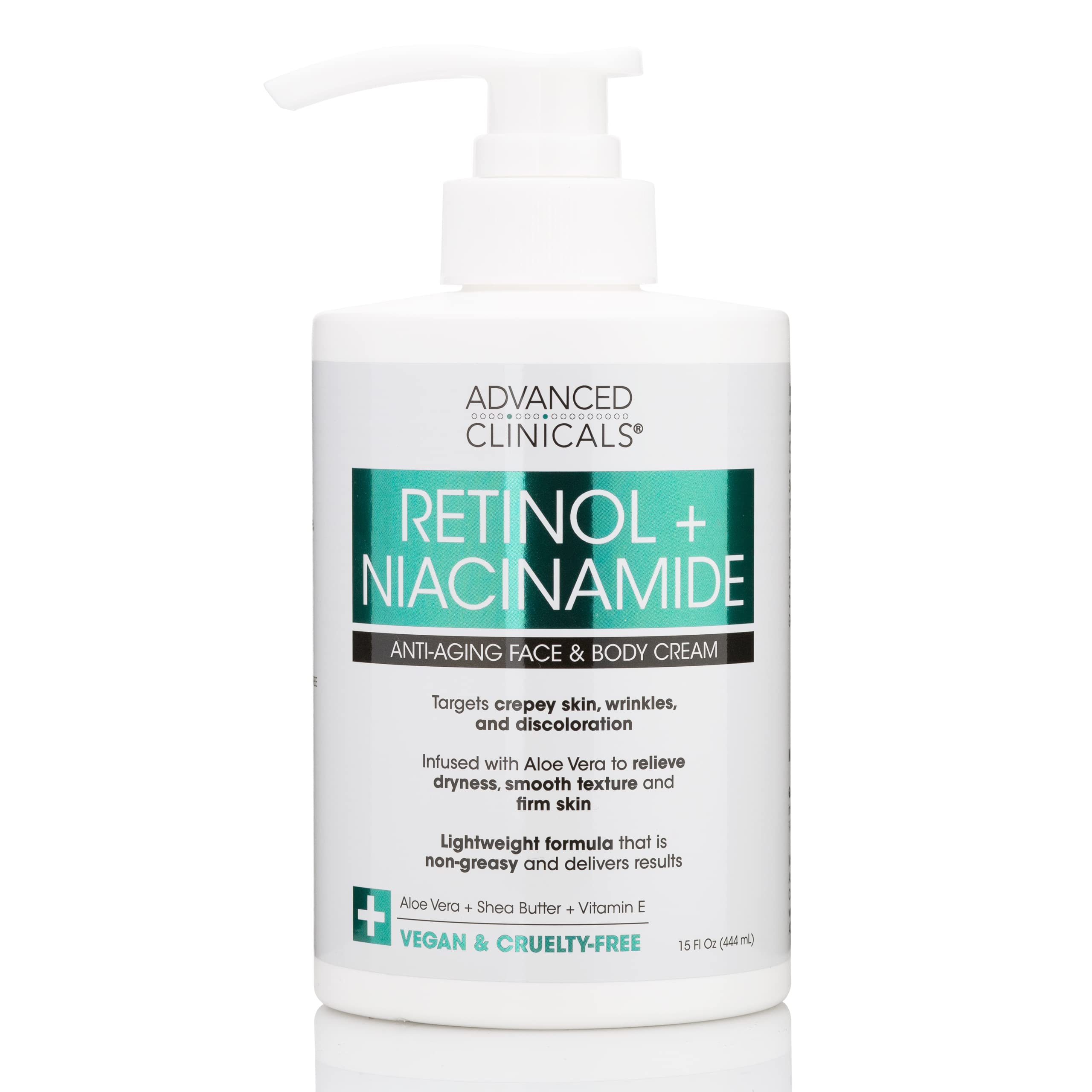 Advanced Clinicals Retinol Body Lotion, Firming & Anti-Aging Moisturizer for Crepey Skin, 15 Oz Retinol Face & Body Cream