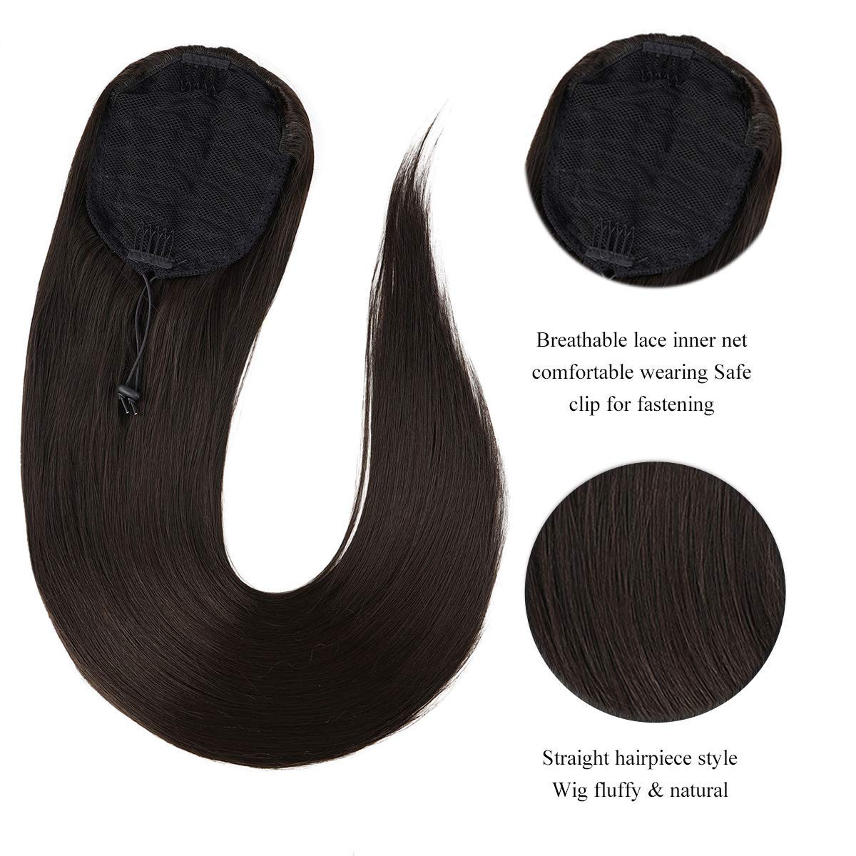 Fashion Icon Long Straight Drawstring Ponytail 30 Inch Synthetic Clip In Ponytail Extension For Women (4#