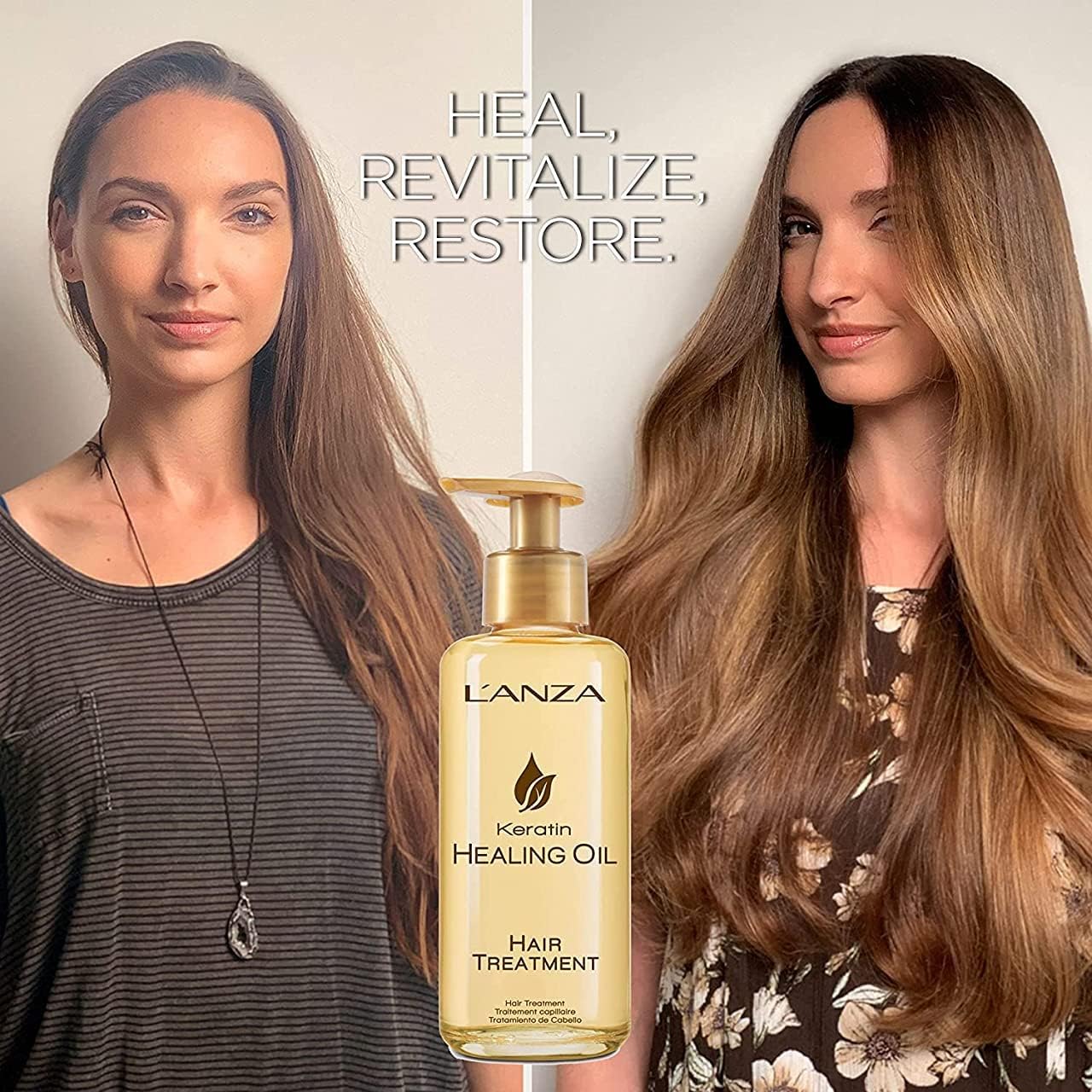 L'Anza Keratin Healing Oil Hair Treatment, Hair Oil Revives & Nourishes Dry Damaged Hair & Scalp, Sulfate Free With Phyto Iv Com