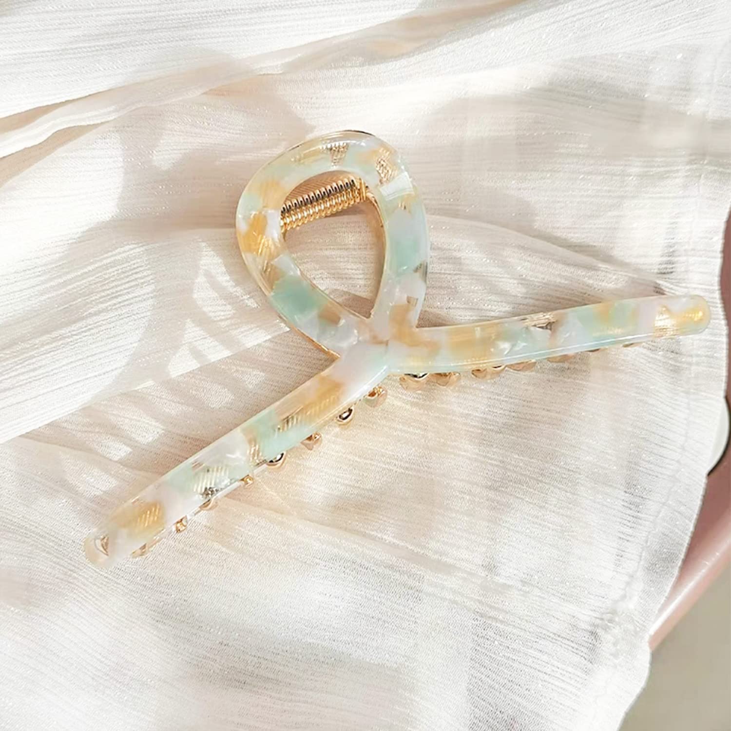Big Hair Claw Clips Metal Butterfly Hair Claw for Women Strong Hold Acetate Metal Hair Clamps 4.7'' Large Hair Accessories for L