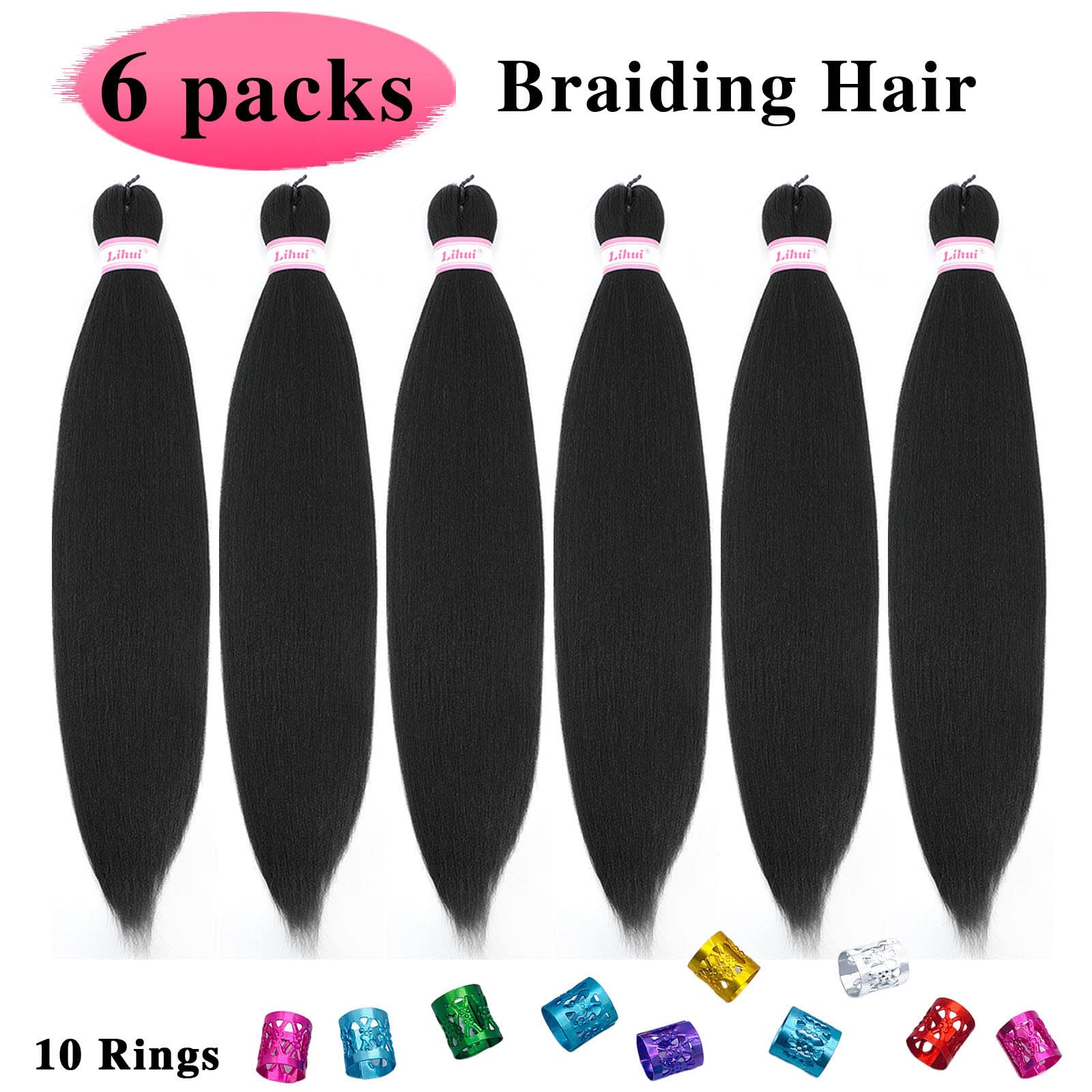 30 Inch Braiding Hair 1B Black Braiding Hair Pre Stretched Long Braid Professional Prestretched Hair For Braiding Hot Water Sett