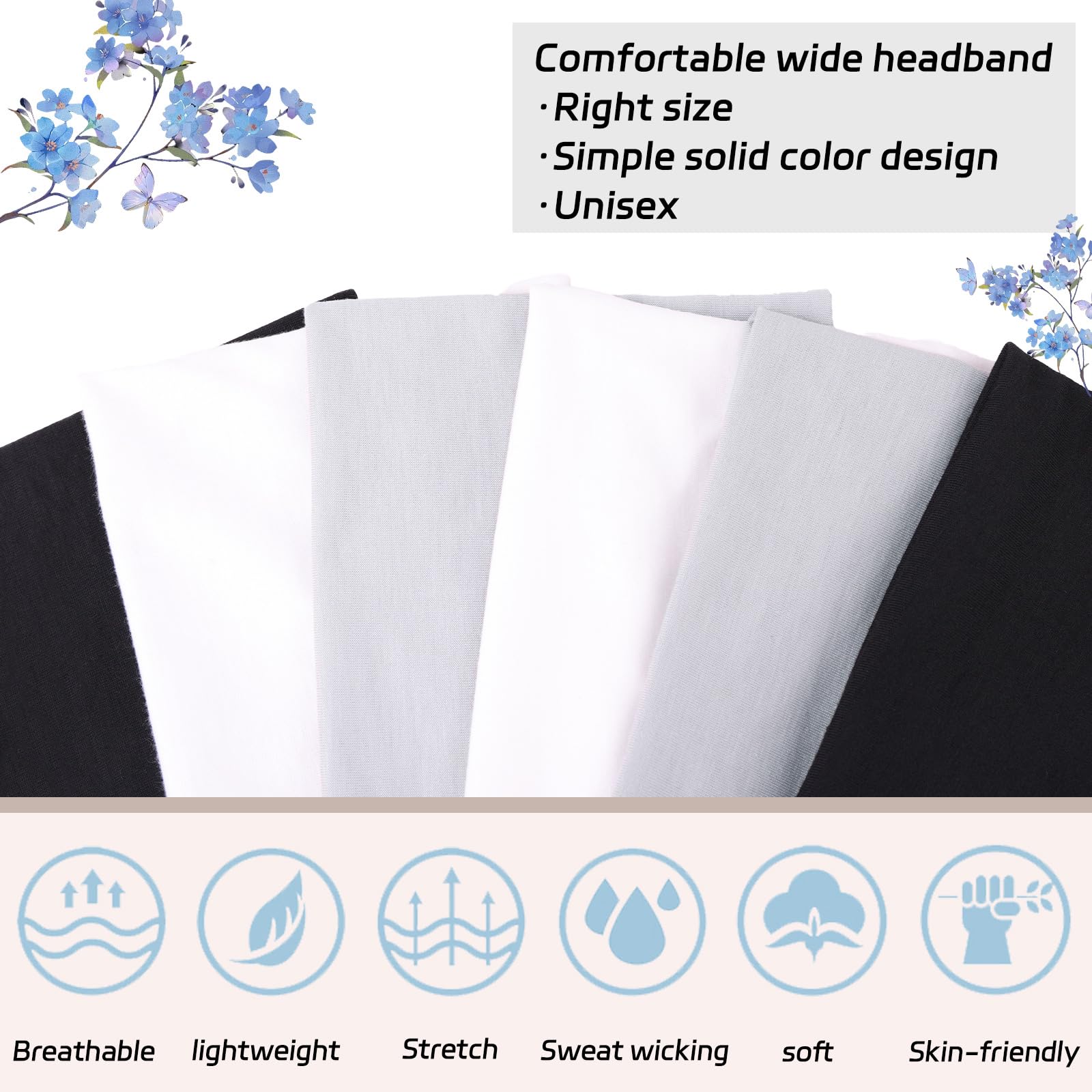 Xtrend 6 Pcs Headbands For Women Extra Wide Fashion Headband Hair Band Workout Running Sport Non Slip Sweat Turban Girls Accesso