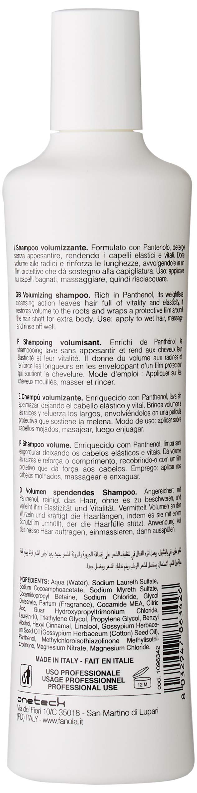 Fanola Volumizing Shampoo For Fine Hair Cleanses And Gives Volume To The Roots And Reinforces The Hair Without Weighing It Down