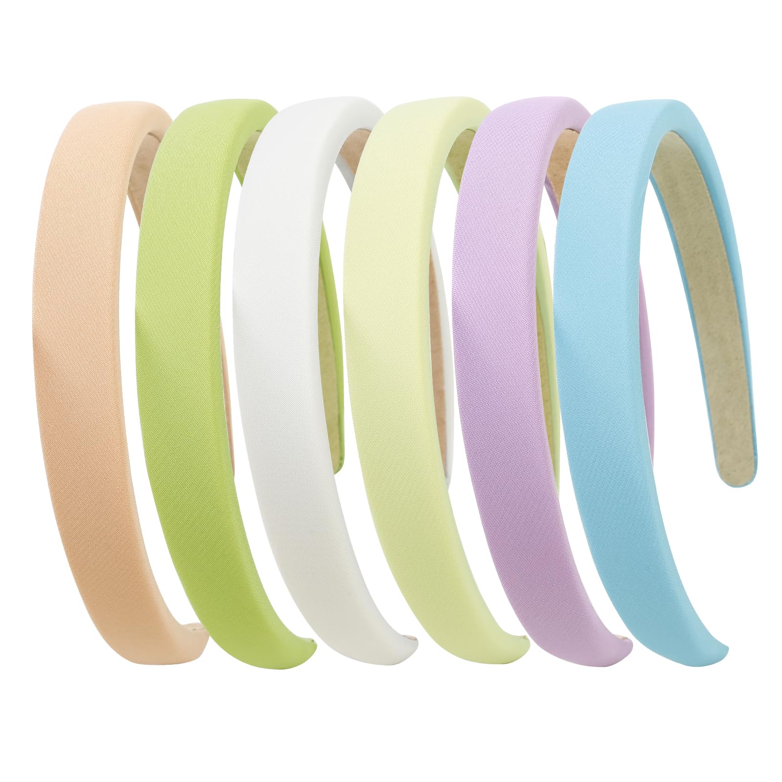 WOVOWOVO 0.7 Inch Padded Headbands for Women Non Slip Soft Thick Comfortable Head Bands Kids Cute Headband Plain Fashion Hairban