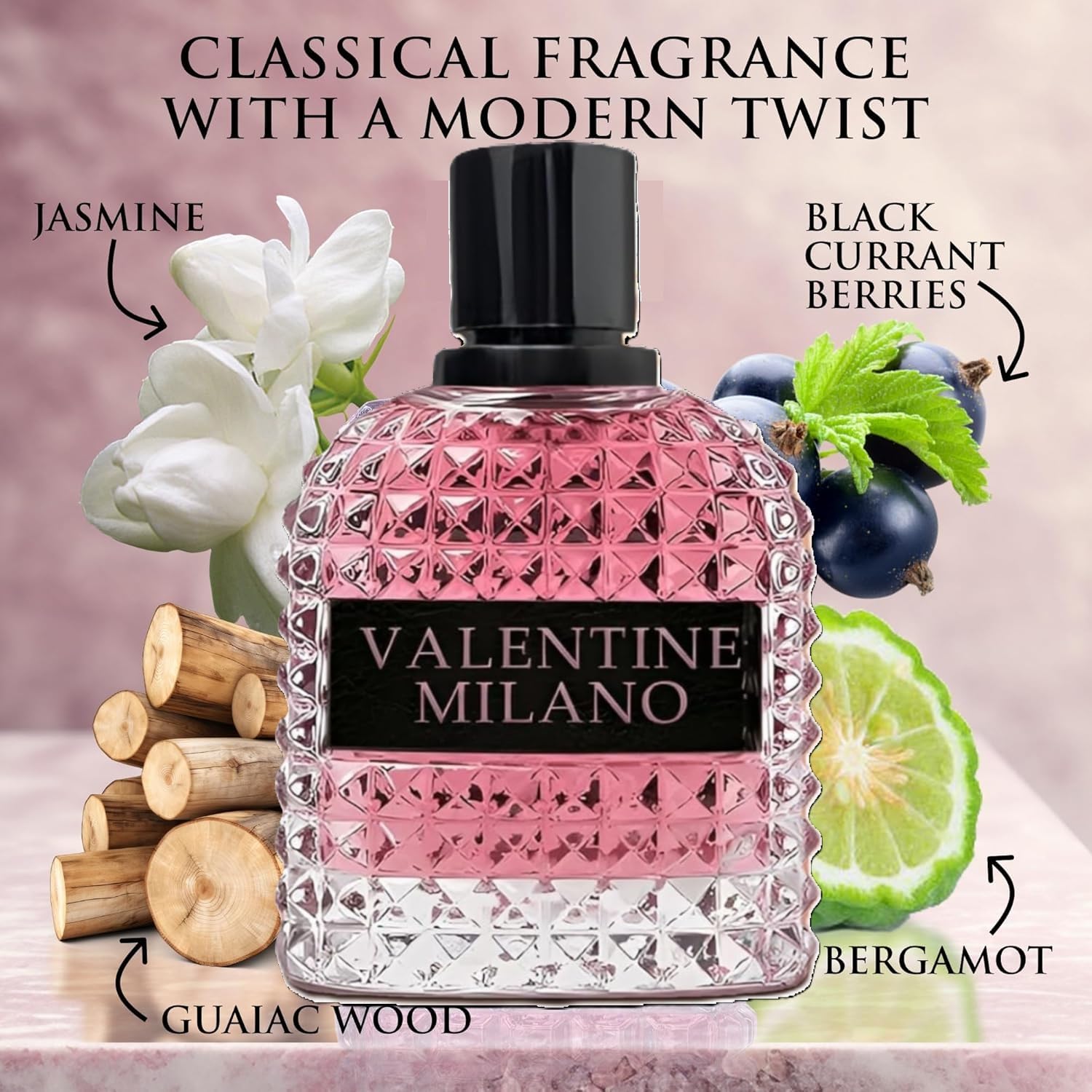 Valentine Milano Women's Eau de Parfum 3.4 Fl Oz - Luxurious Floral, Woody, and Vanilla Blend, Natural Spray by Generic