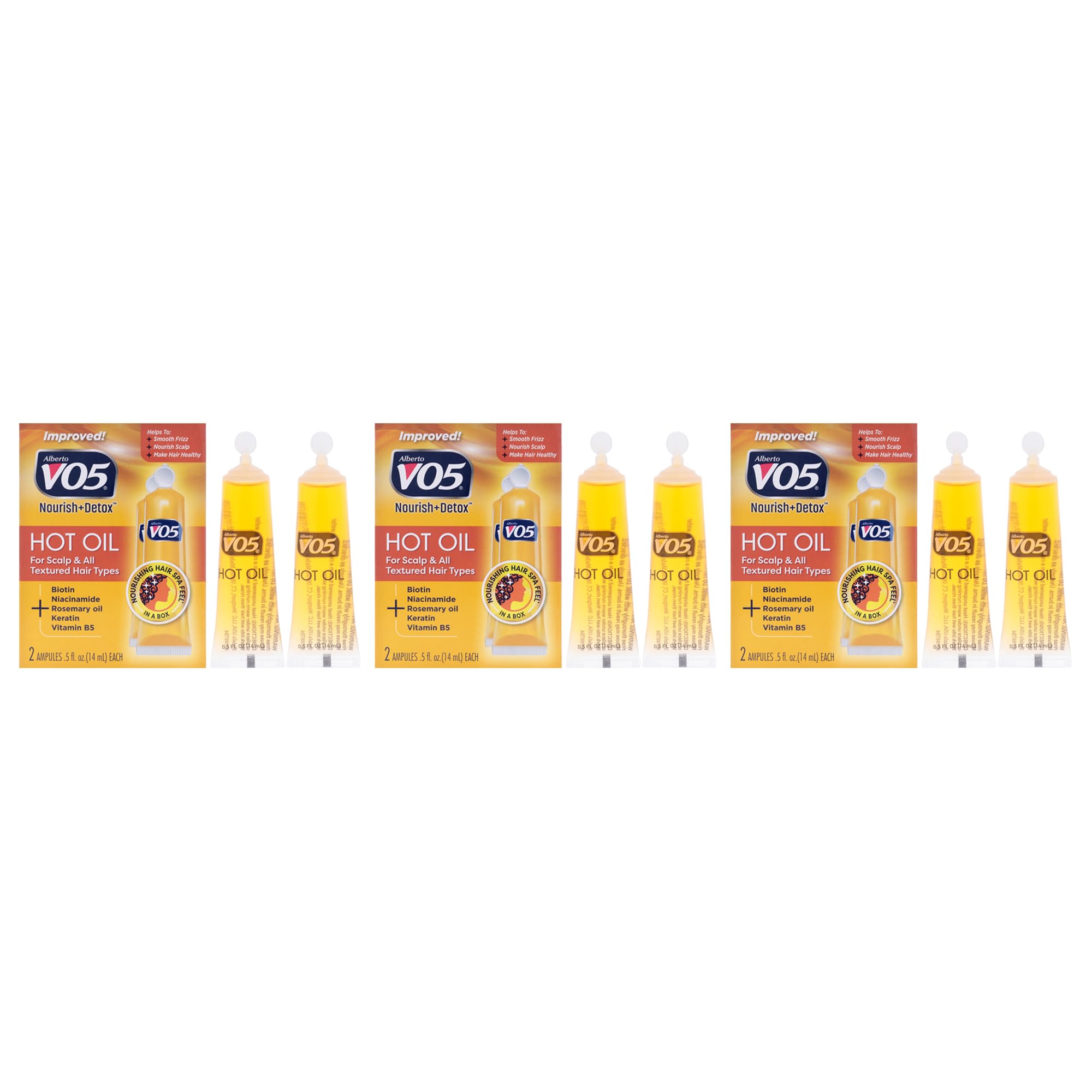Hot Oil Treatment by Alberto VO5 for Unisex - 2 x 0.5 oz Treatment - Pack of 3