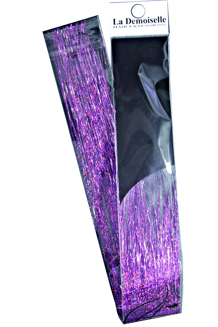 40 Sparkling Hair Tinsel 100 Strands (Purple Orchid)