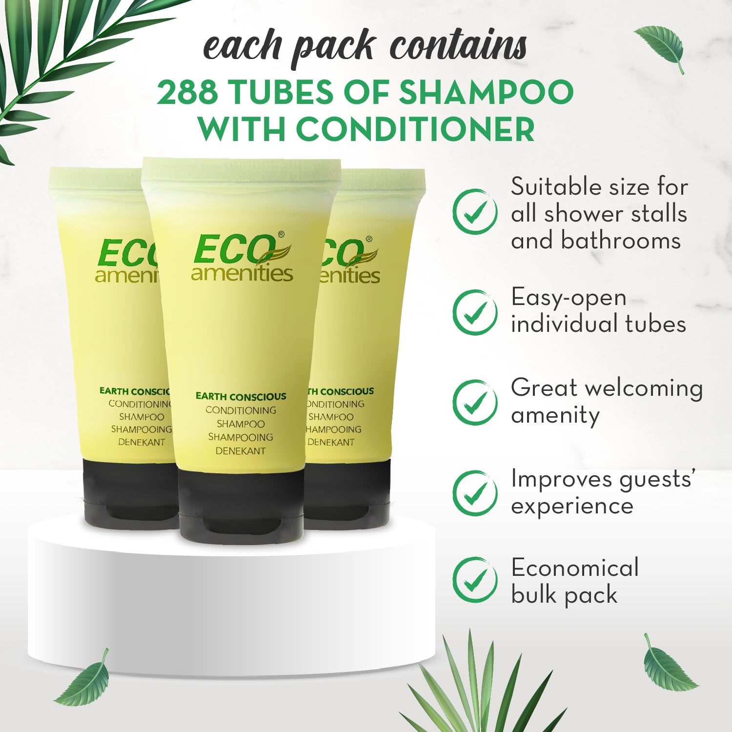 ECO Amenities Conditioning Shampoo, Travel Size Shampoo and Conditioner Sets, Mini Shampoo & Conditioner Sets - 2 in 1 Shampoo &