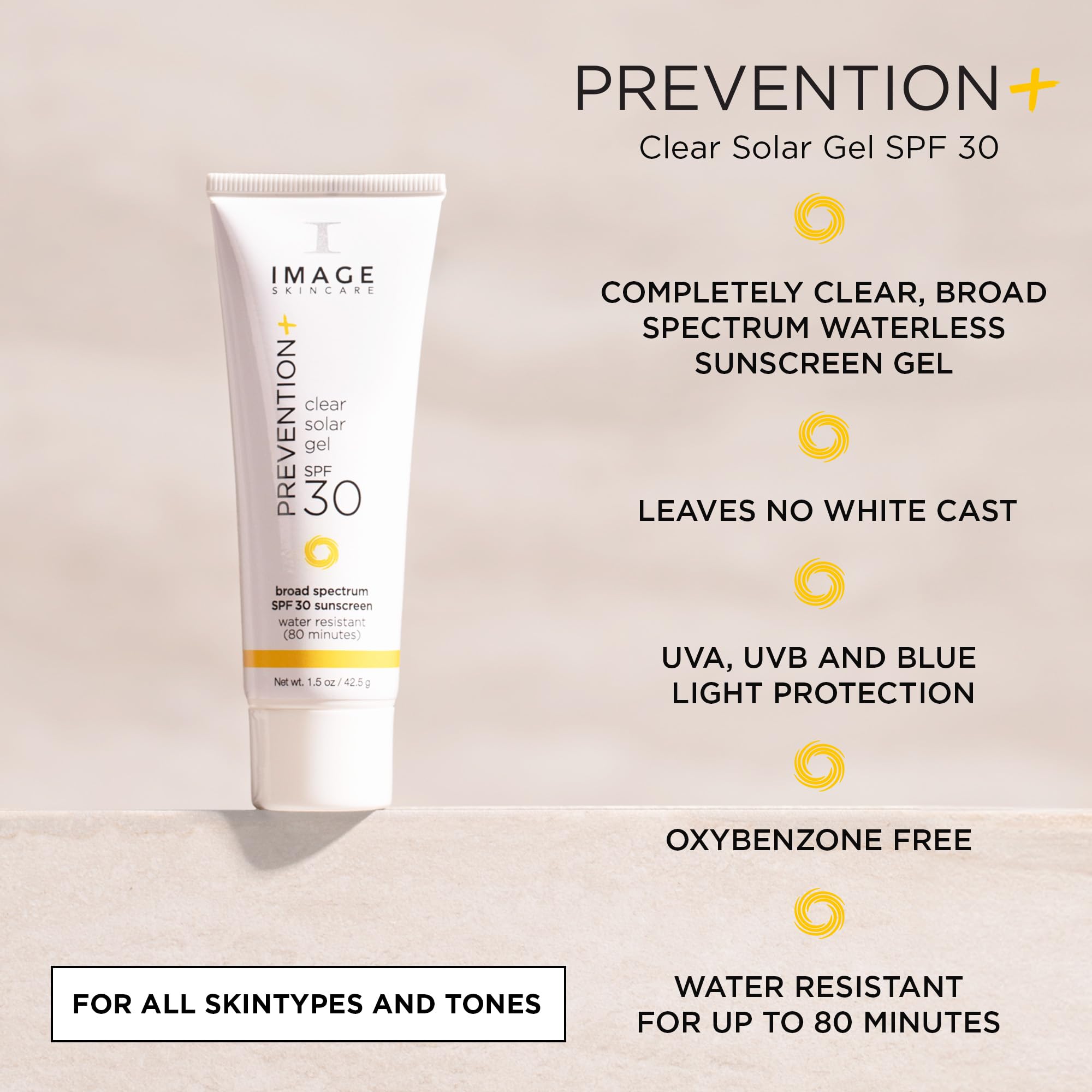 Image Skincare, Prevention+ Clear Solar Gel Spf 30 Sunscreen, Broad Spectrum, Transparent Weightless Finish And No White Cast, P