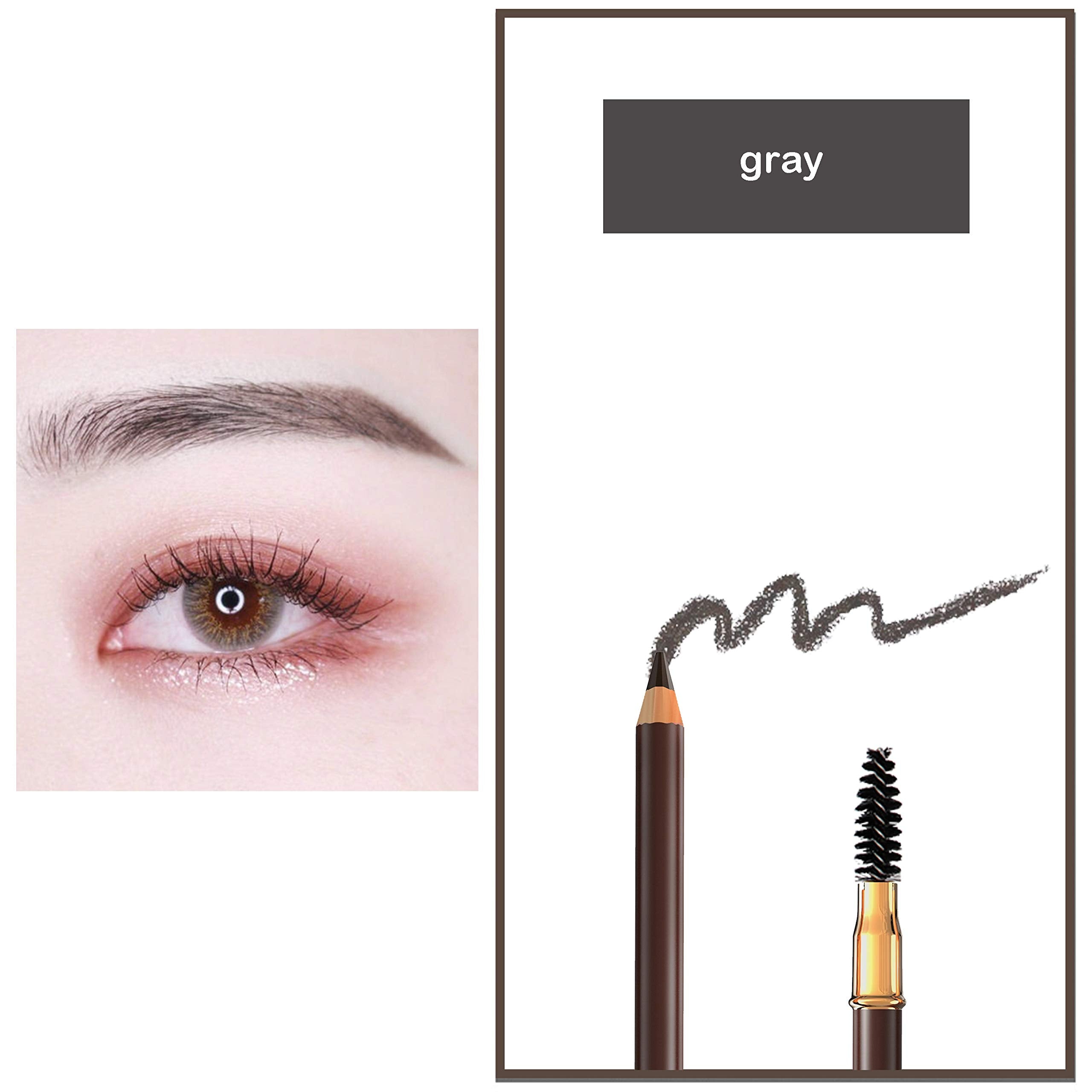 Bodermincer Eyebrow Pencil Longlasting Waterproof Durable Automaric Liner Eyebrow 5 Colors To Choose (5Pcs, 4# Grey)