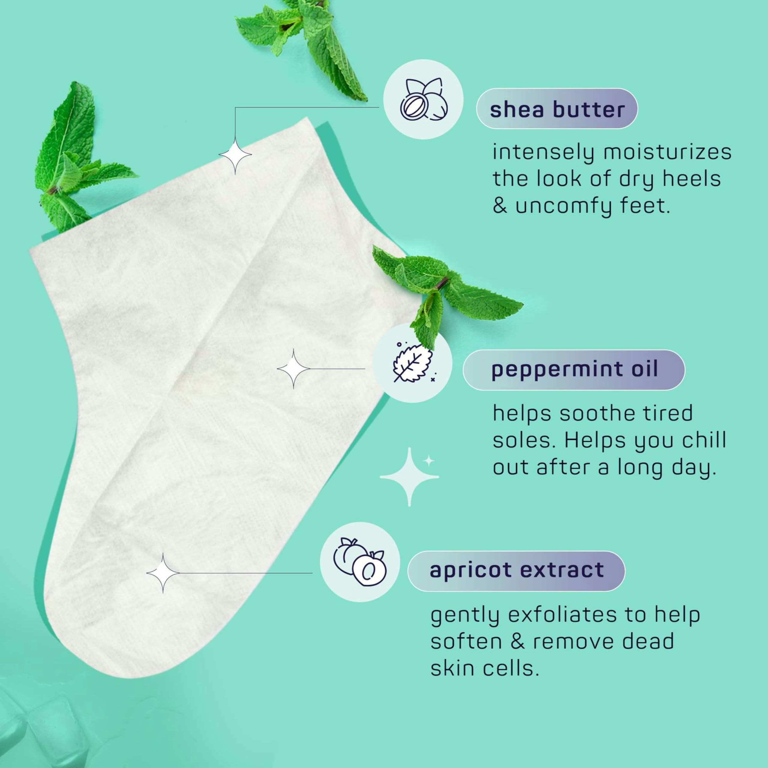 Spa Life Men'S Cooling Mint Foot Repair Balm And Moisturizing Socks Set - Revitalizing Hydrating Foot Mask For Soothing Tired, A
