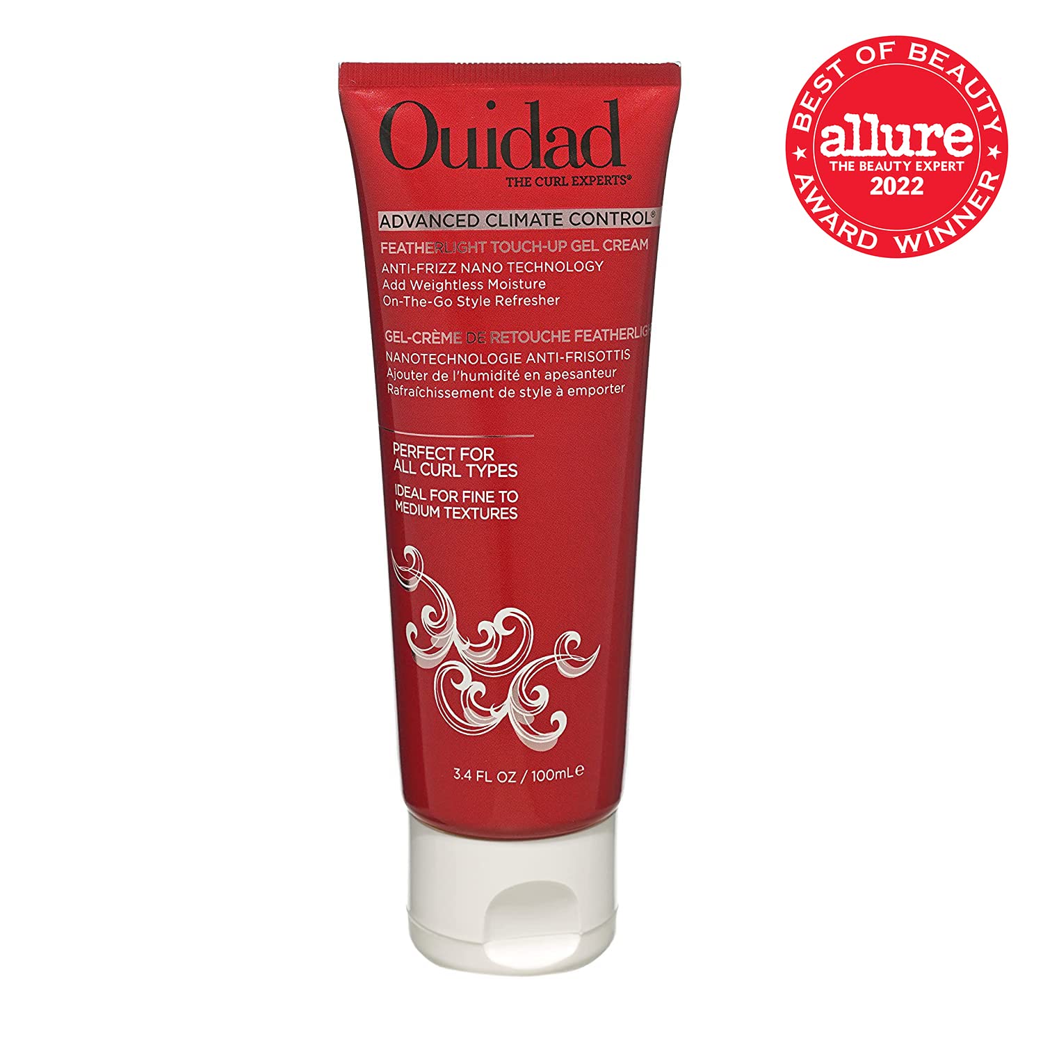 Ouidad Advanced Climate Control Featherlight Touch-Up Curl Gel Cream - 3.4 Fl Oz, Anti-Frizz Nano Technology, On-The-Go Style Re