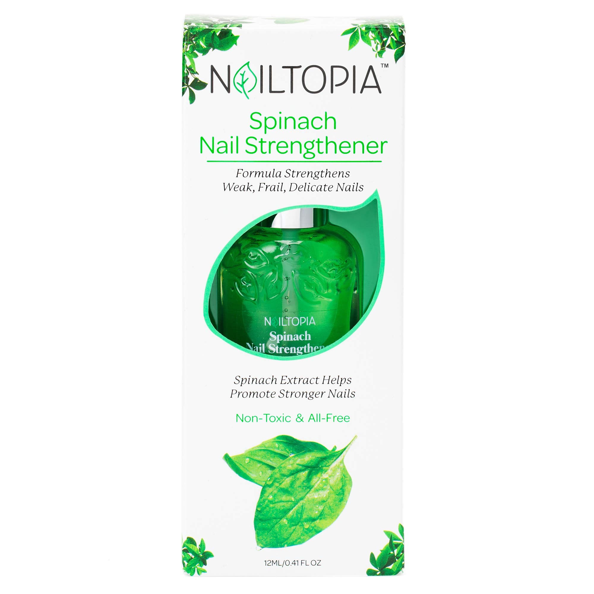 Nailtopia - Nail Strengthener - For Weak, Frail, Delicate Nails - Plant-Based, Non Toxic, Bio-Sourced, Nourishing & Hardening Su