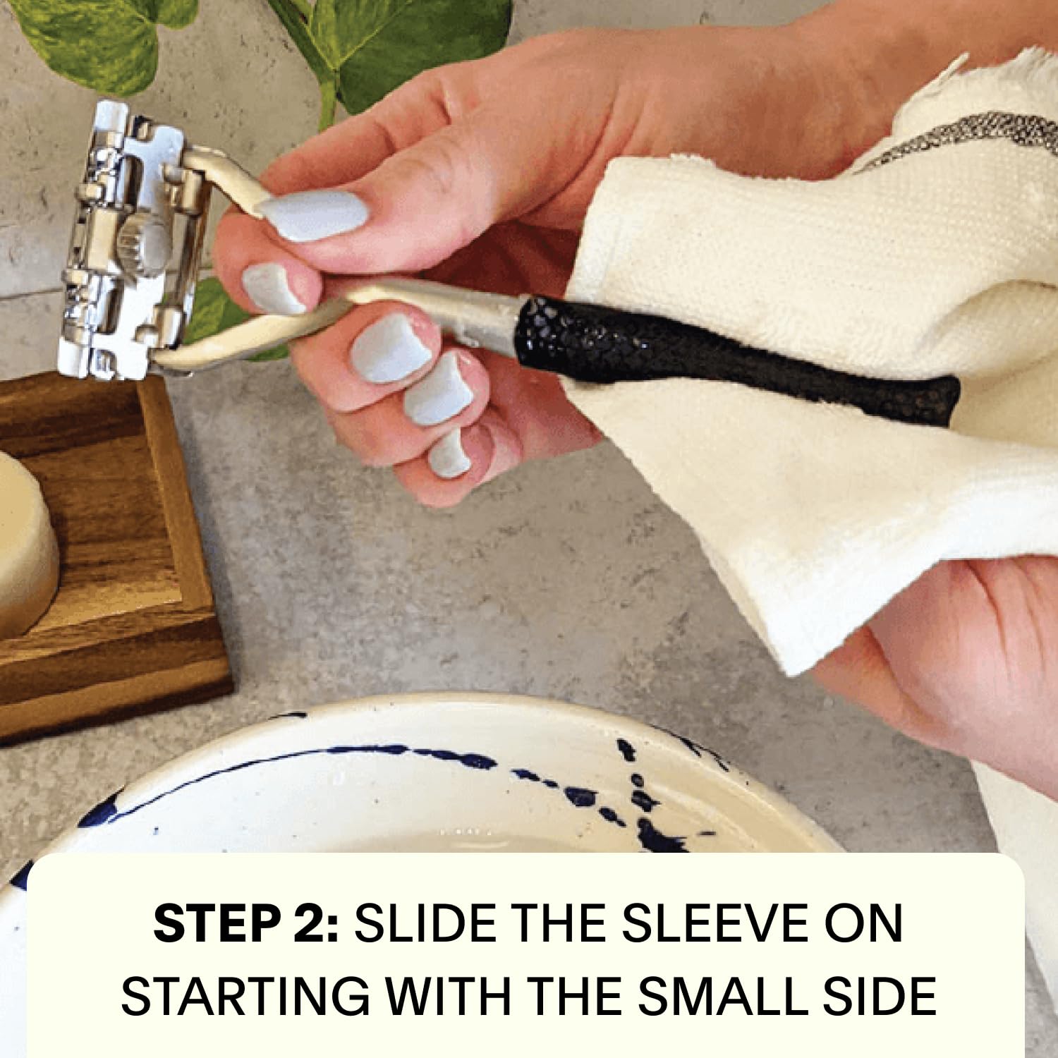 Leaf Shave | The Leaf Razor Grip Sleeve, Pink Swirl - Silicone Razor Handle Grip