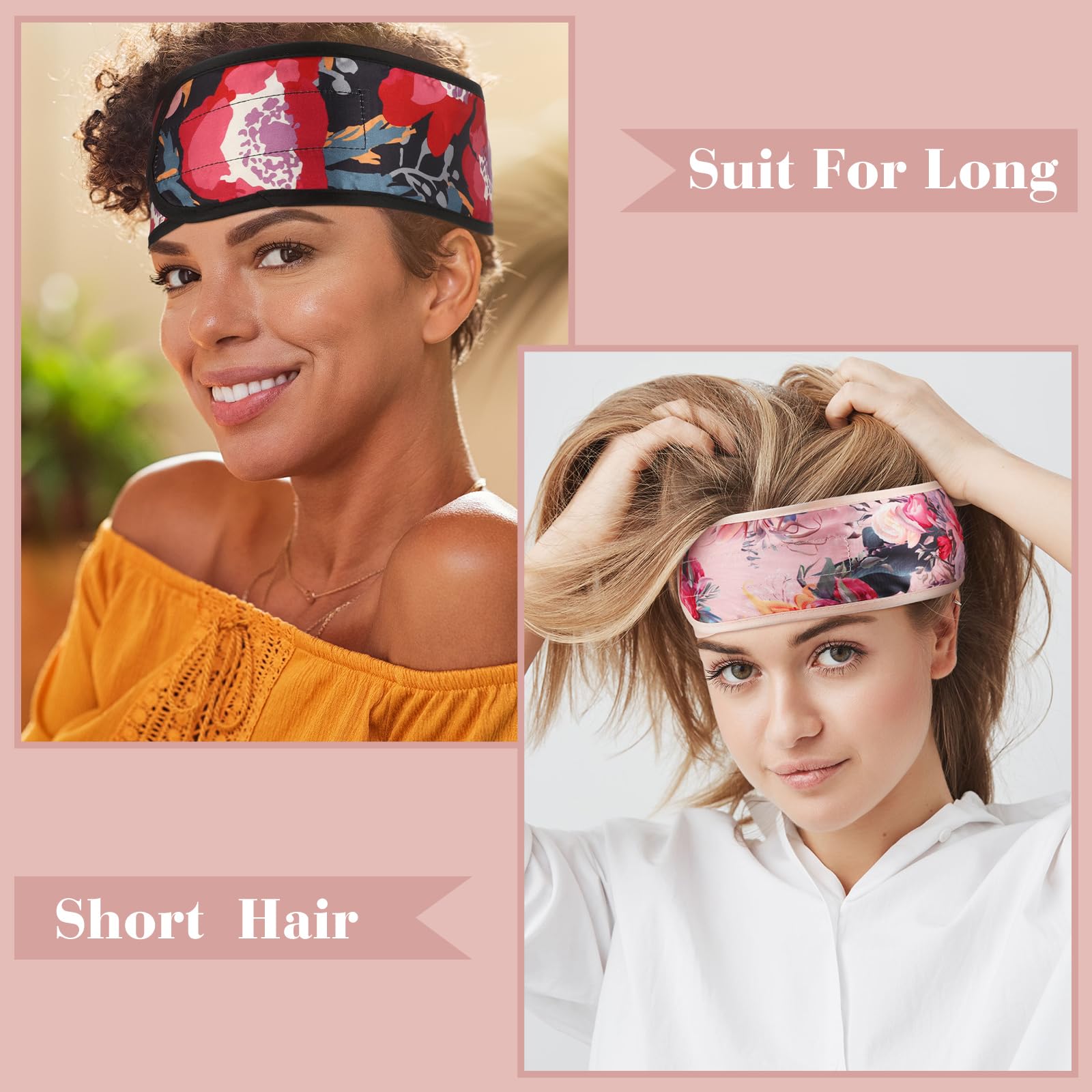 Eurzom 6 Pieces Satin Head Wrap Adjustable Hair Wraps for Sleeping Nonslip Satin Sleeper Hair Headbands for Women Night