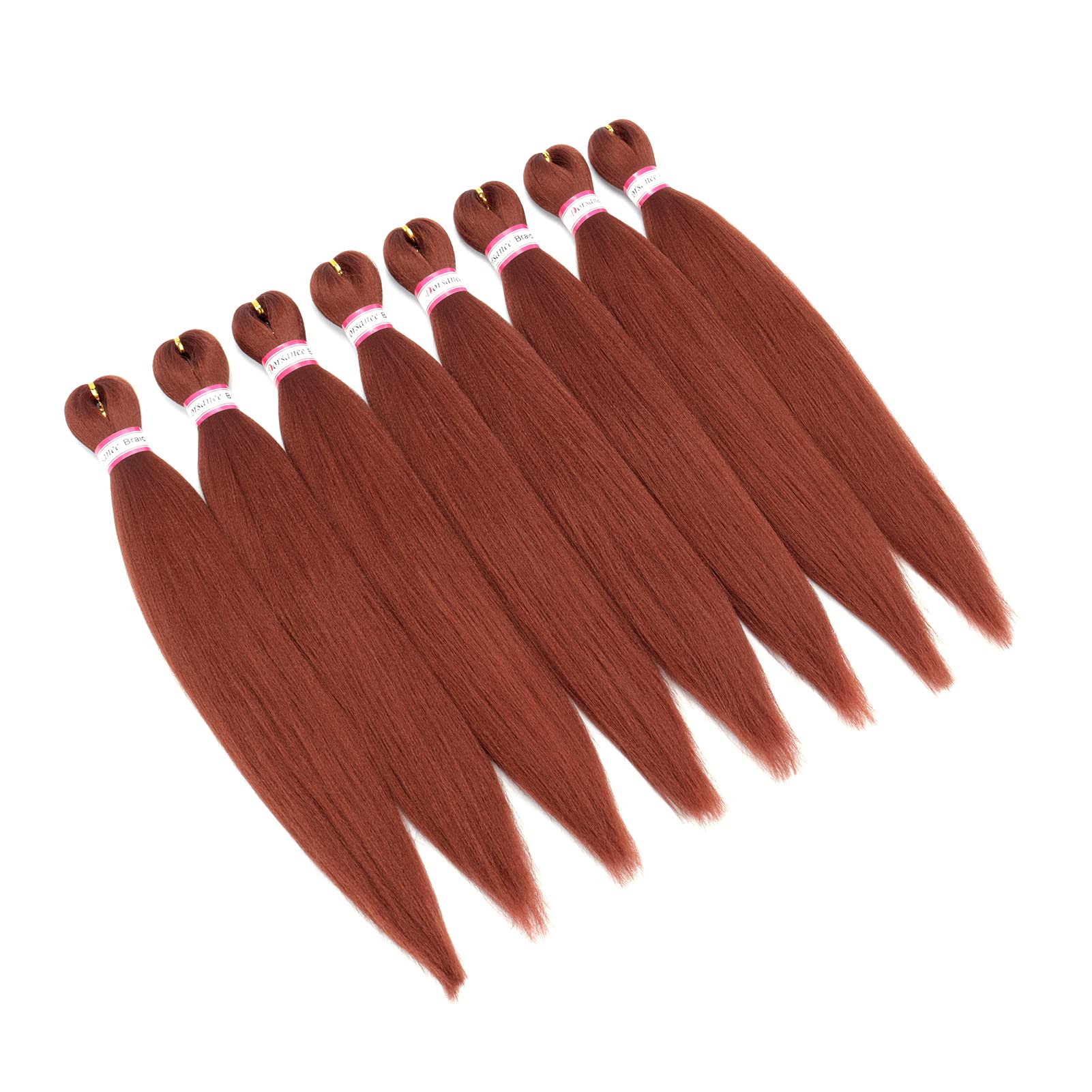 Ginger Braiding Hair Pre Stretched 20 Inch 8 Packs Braiding Hair Extensions For Crochet Box Braids Twists Locs Hair Itch Free So