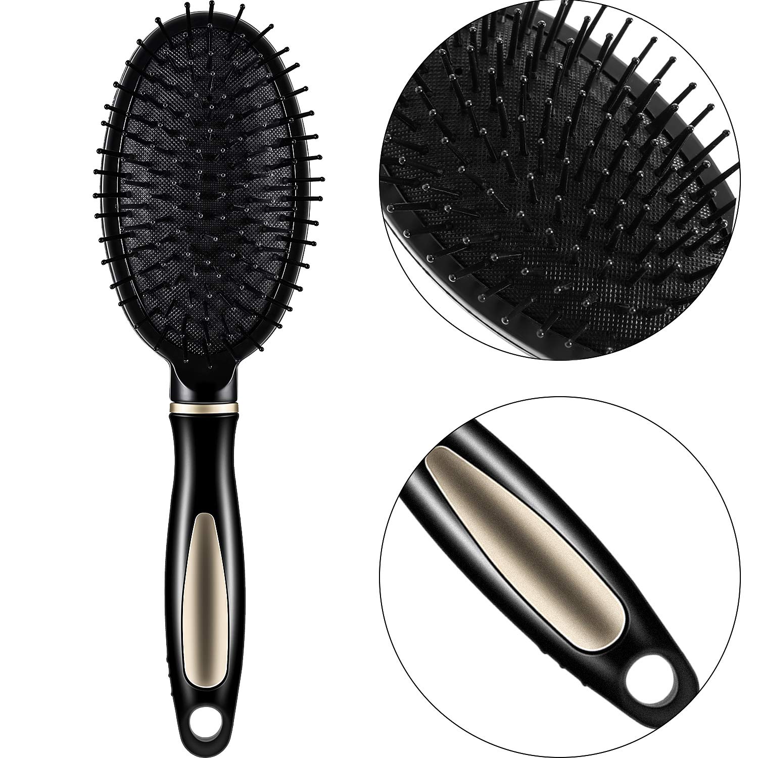 12 Pieces Hair Brush Comb Set Paddle Detangling Hairbrush Massage Roller Black Styling Hair Comb For Women Men Wet Dry Curly Str