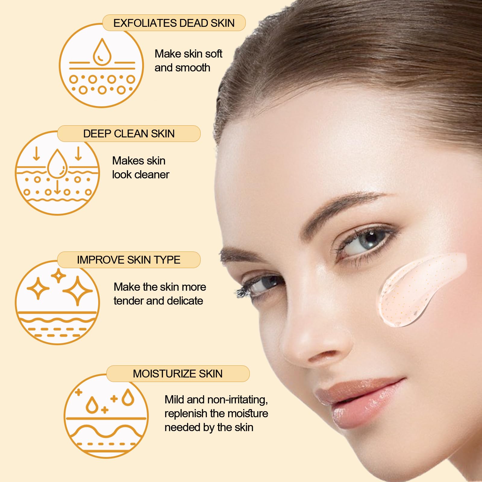 BROUYOUE Orange Exfoliating Gel Scrub for Face and Body Skin, Deep Cleansing Moisturizing Skin Orange Peeling Gel, Natural Orang