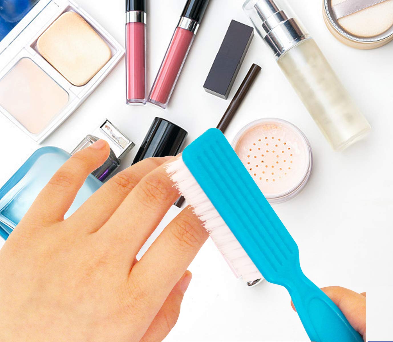 6 Pack Handle Grip Nail Cleaning Brush, Qeedy Fingernail Brush Cleaner Scrub Brush Kit For Toes Shower And Women & Men & Kids (C