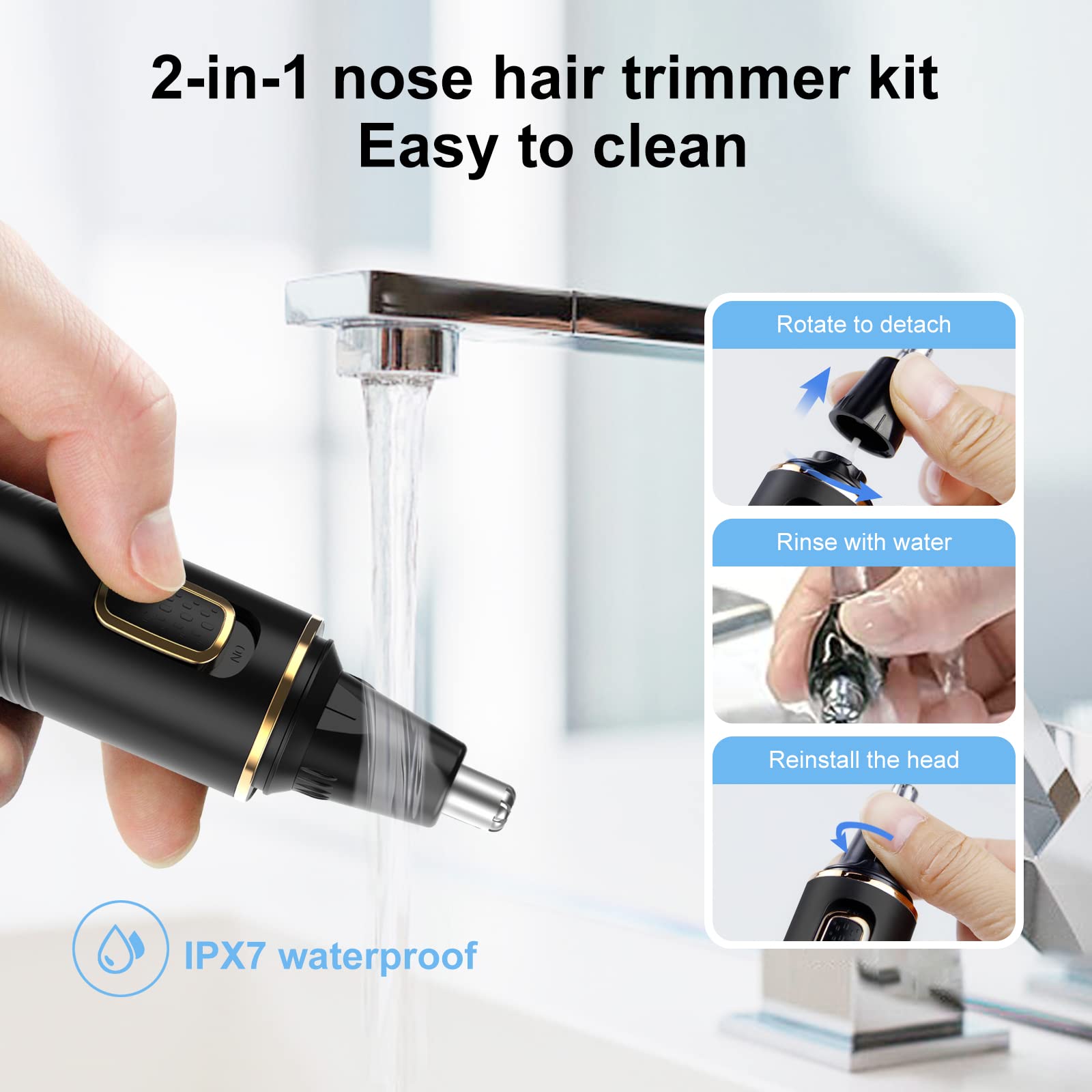 Xoomrscp Nose Hair Trimmer For Men, 2023 Painless Usb Rechargeable Nose Hair Trimmer, Ear And Nose Hair Trimmer For Men, Profess