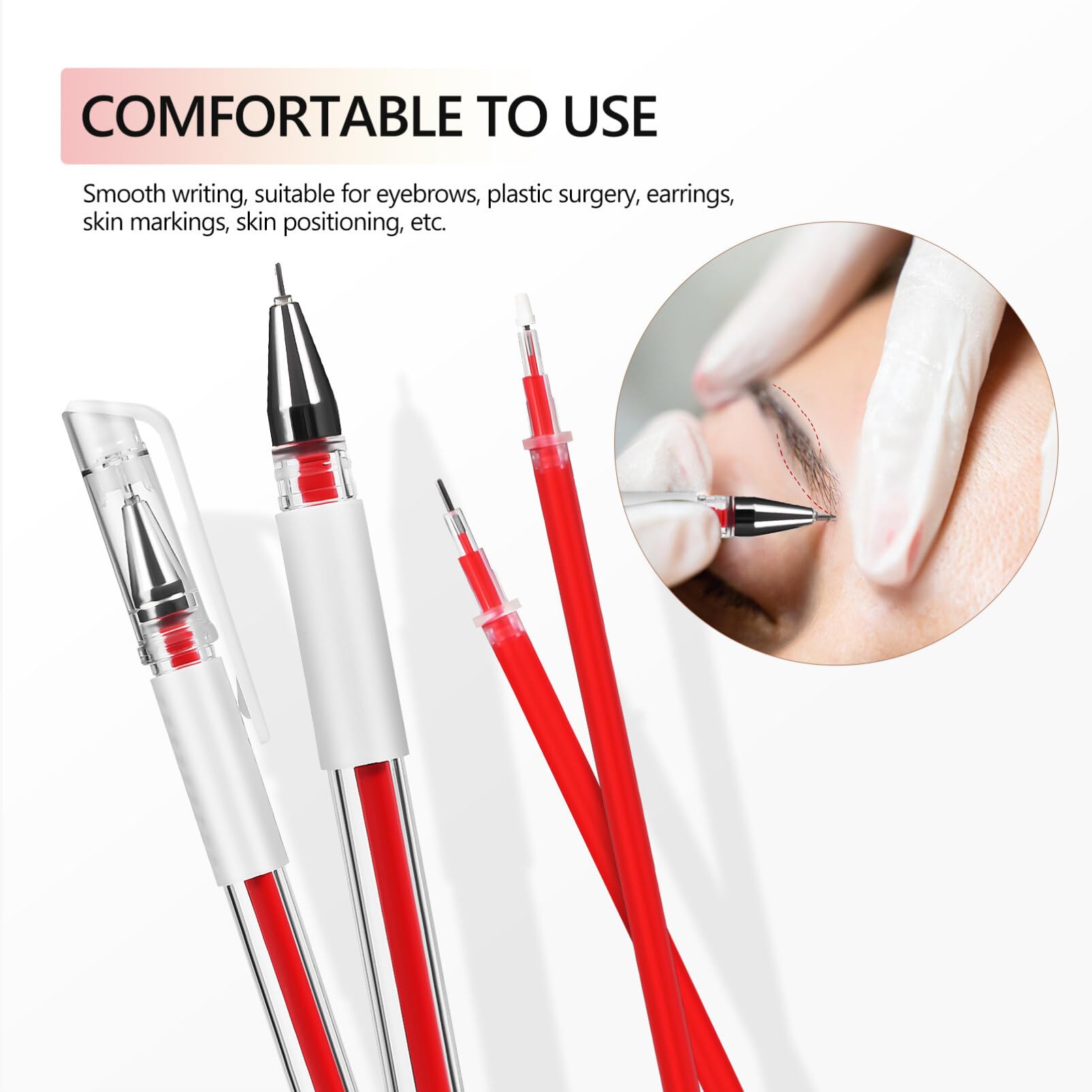 minkissy Eyebrow Mapping Pen Red Microblading Eyebrow Pen Microblading Pen Pen Eyebrow Makeup Position Mapping Mark Tools for Ey