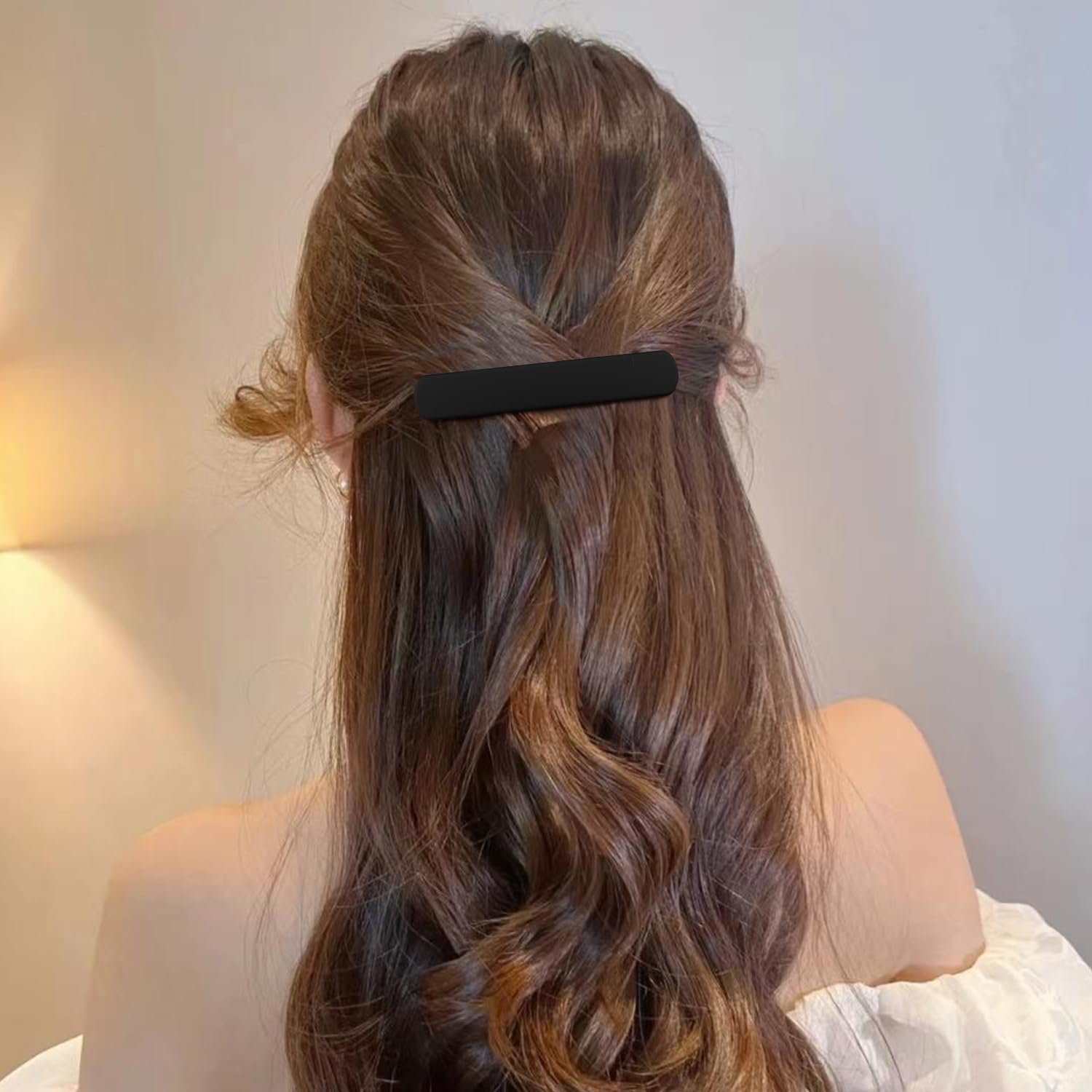 Atoden Women'S Flat Hair Barrettes - 3Pcs Matte French Clips For Thin Fine Or Short Medium Hair, Khaki Brown Black Accessories