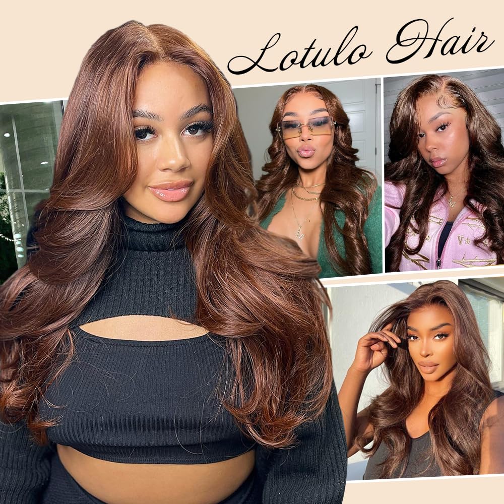 Chocolate Brown Lace Front Wig Human Hair 13X4 Hd Transparent Lace Chocolate Brown Wig Human Hair Pre Plucked With Baby Hair 180