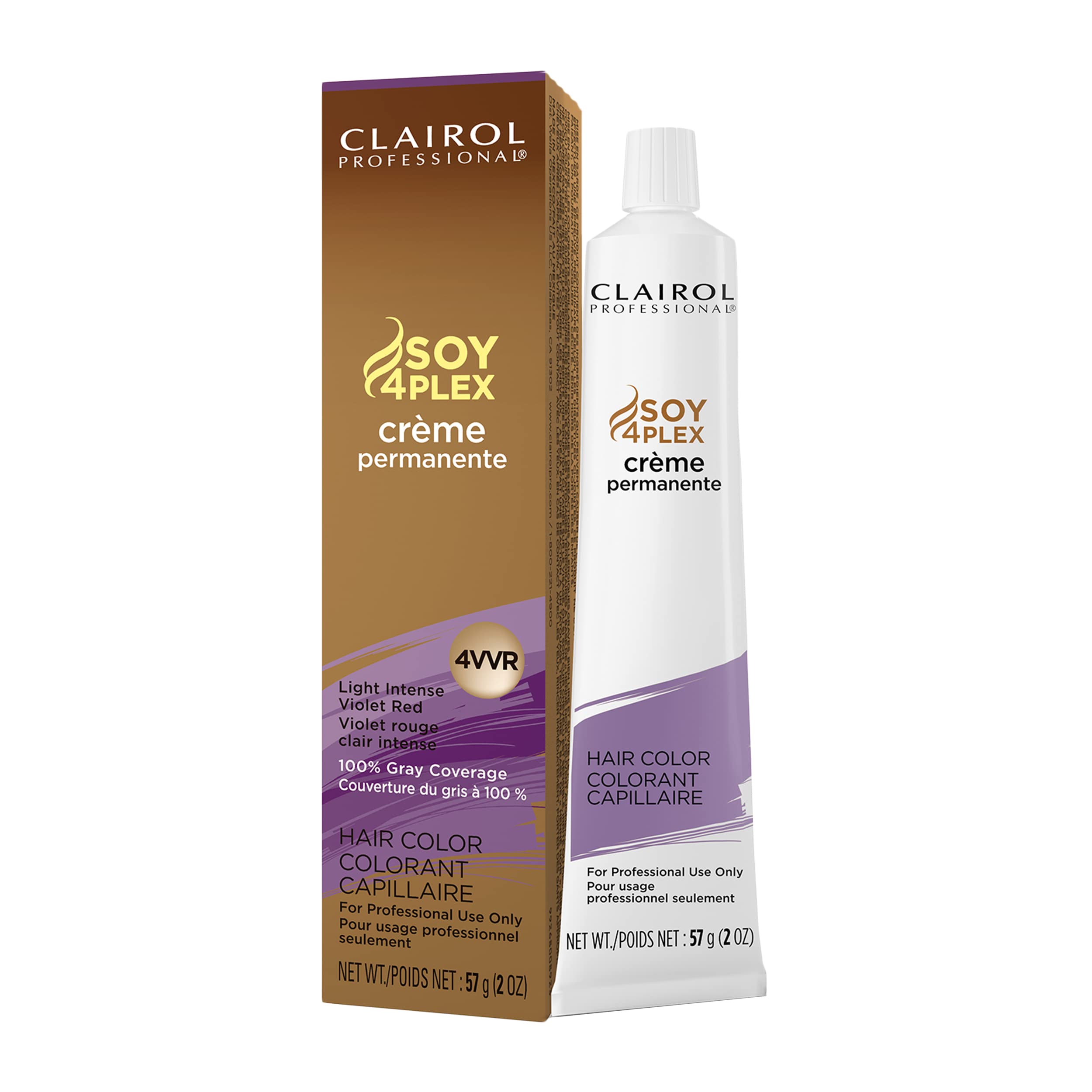 CLAIROL PROFESSIONAL Permanent Crme, 4VVR Light Intense Violet Red, 2oz