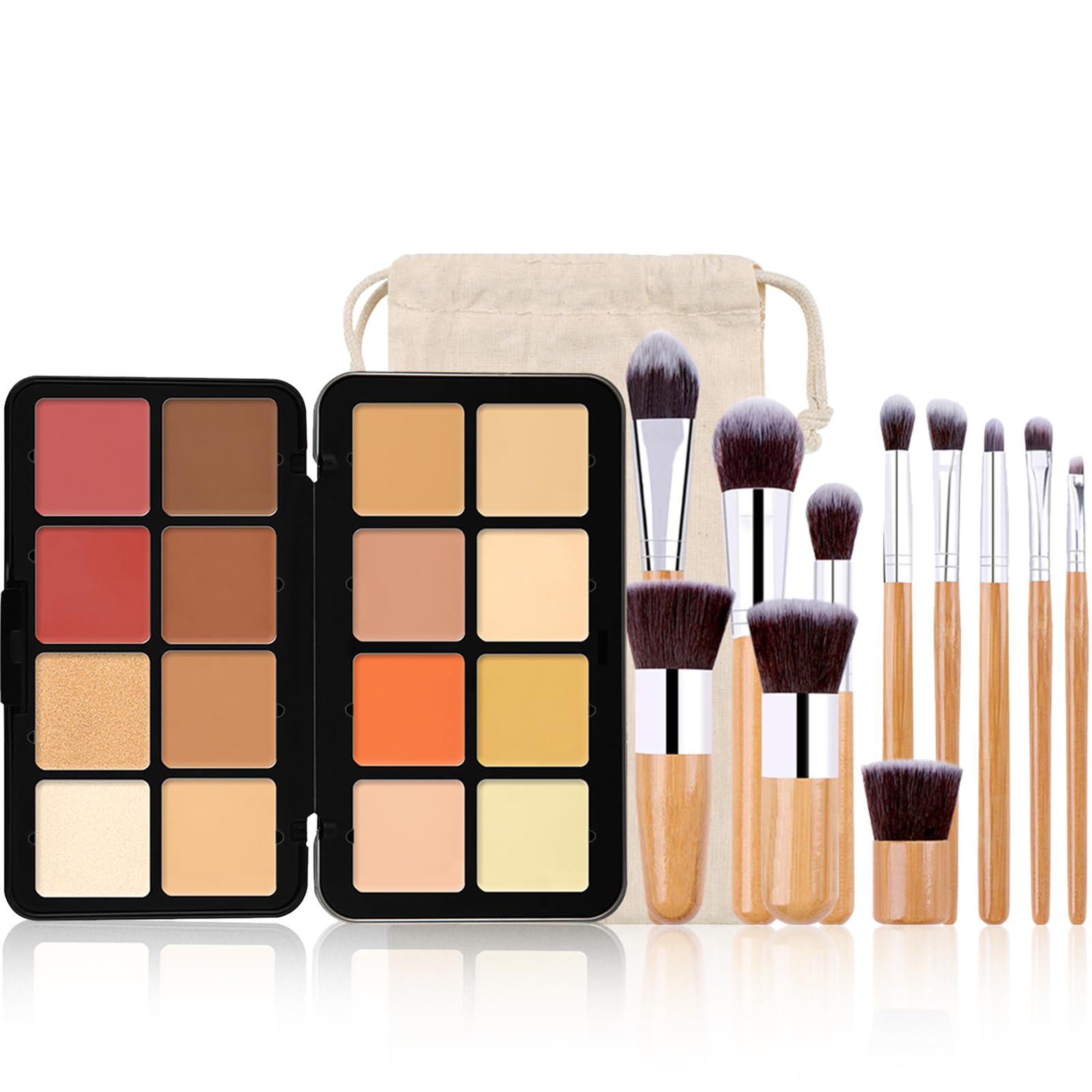 RoseFlower 16 Colors Makeup Palette, Full Size, Includes Face Bronzer, Blush, Conceal, Highlighter, Contour, Eyeshadow, 10 Makeu