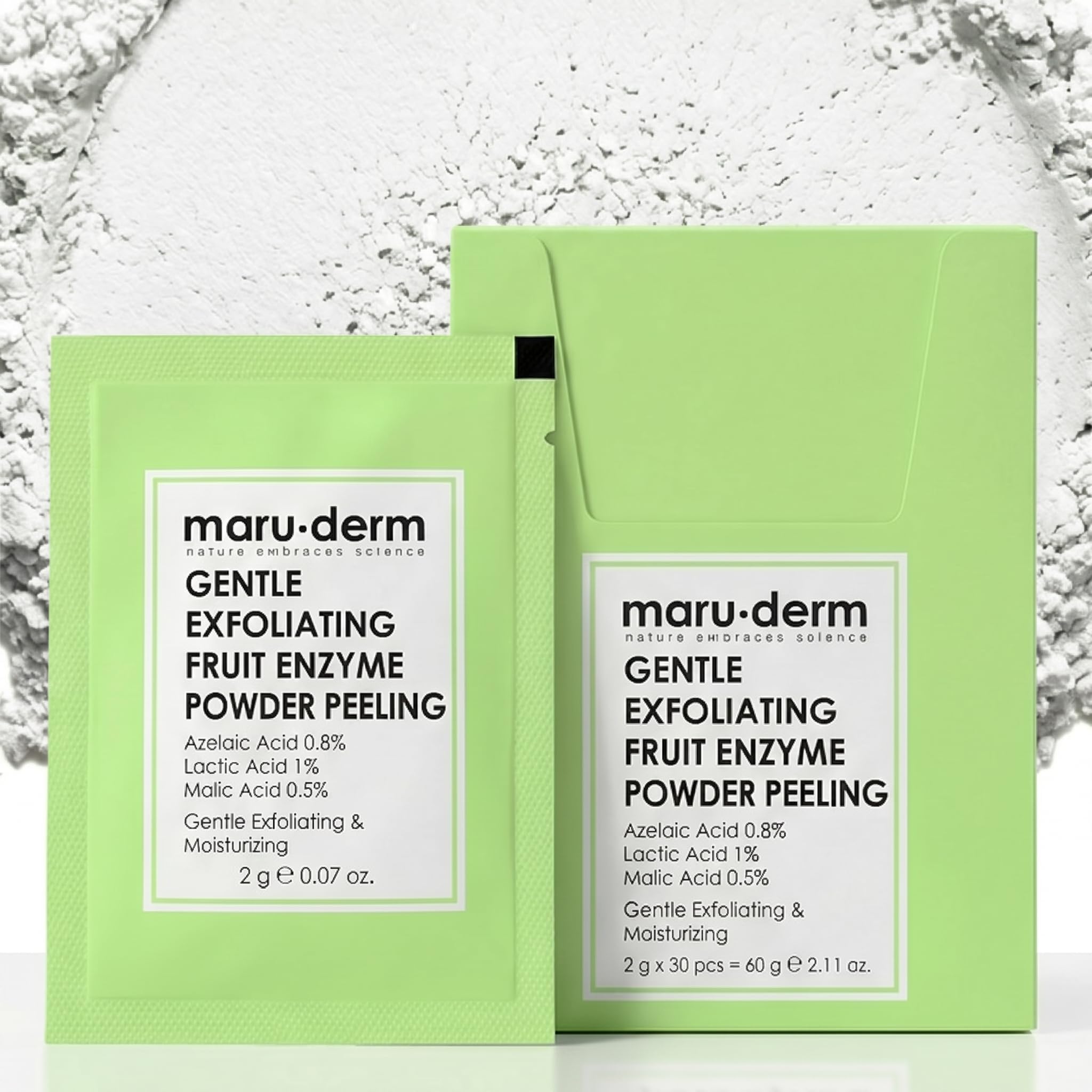 Maruderm AHA Fruit Enzyme Powder Peeling  Gentle Face Exfoliator for Dull Skin, Rough Texture & Dead Skin Buildup  Removes Sur