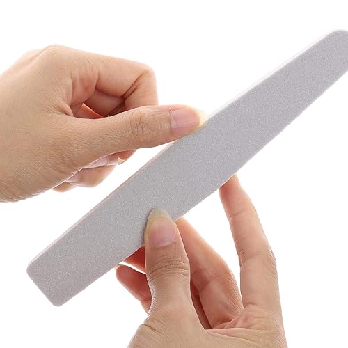 20Pcs Nail Buffer Block Sponge Washable Double Sided 100180 Sanding Buffing Files (gray)