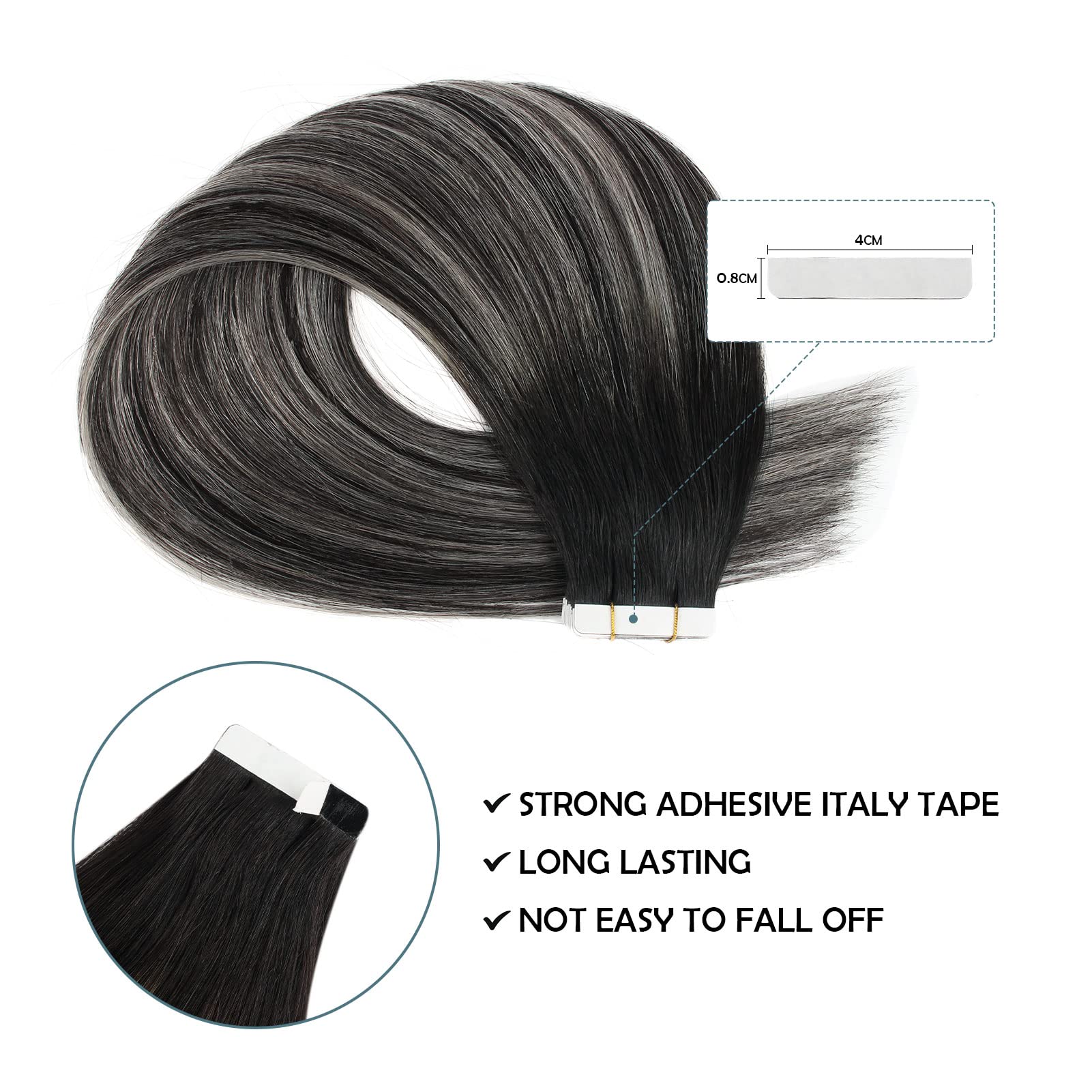 Sassina 20 Inch Human Hair Tape In Extensions Ombre Tape In Hair Extensions Human Hair Invisible Tape In Hair Extensions Human R