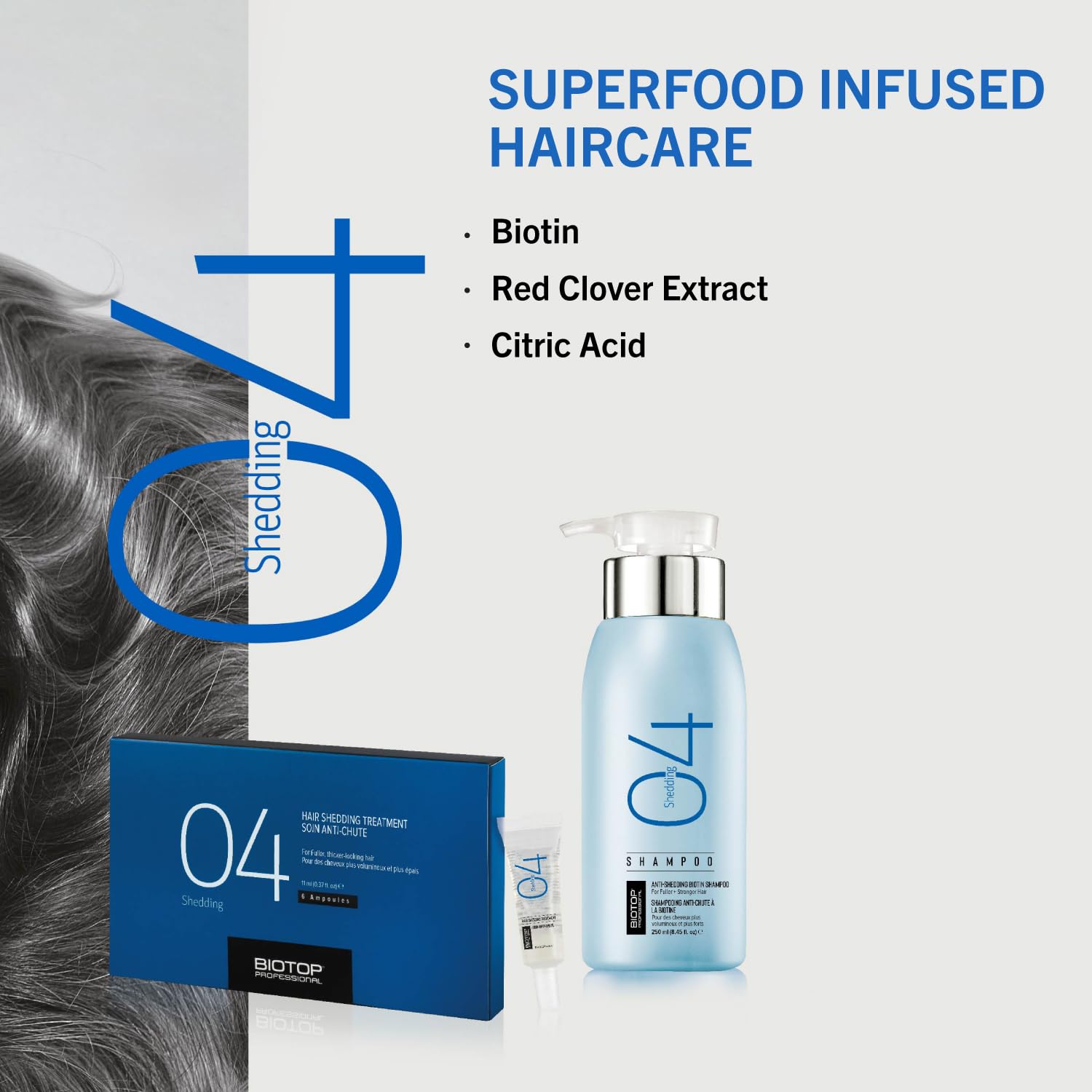 Biotop Professional 04 Hair Shedding Treatment Kit - Hair Strengthening Treatment with Hair Loss Targeting Vitamins & Amino Acid