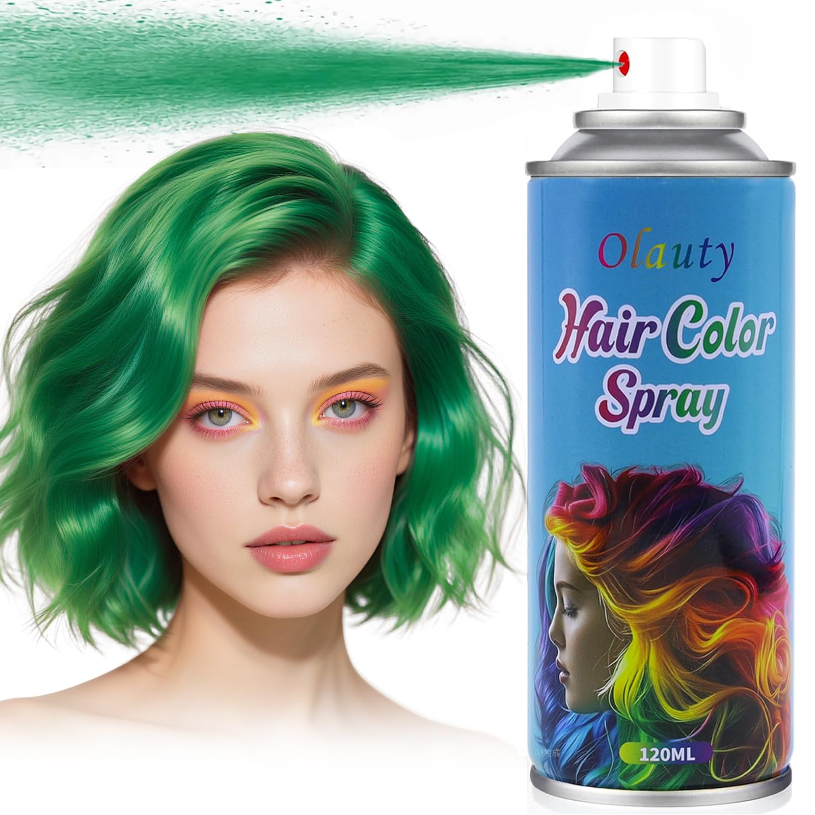 Green Hair Spray, Temporary Hair Color Spray for Kids Women, Green Hair Dye, Temporary Hair Dye, Washable Hair Color Wax NonSti