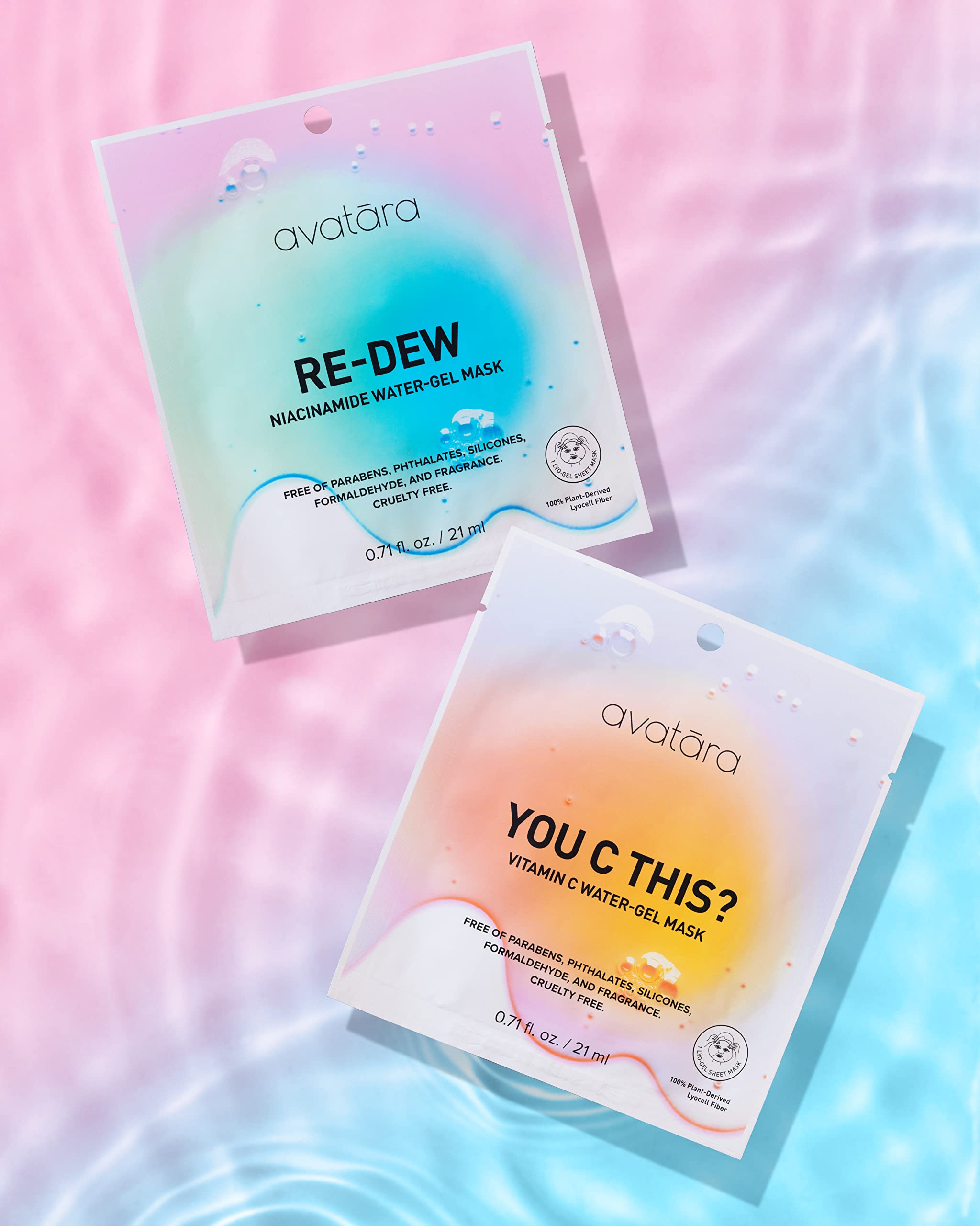 Avatara - You C This? Vitamin C Water-Gel Mask, Hydrating Mask, Sheet Masks With Niacinamide And Hyaluronic Acid, Facial Mask Ma