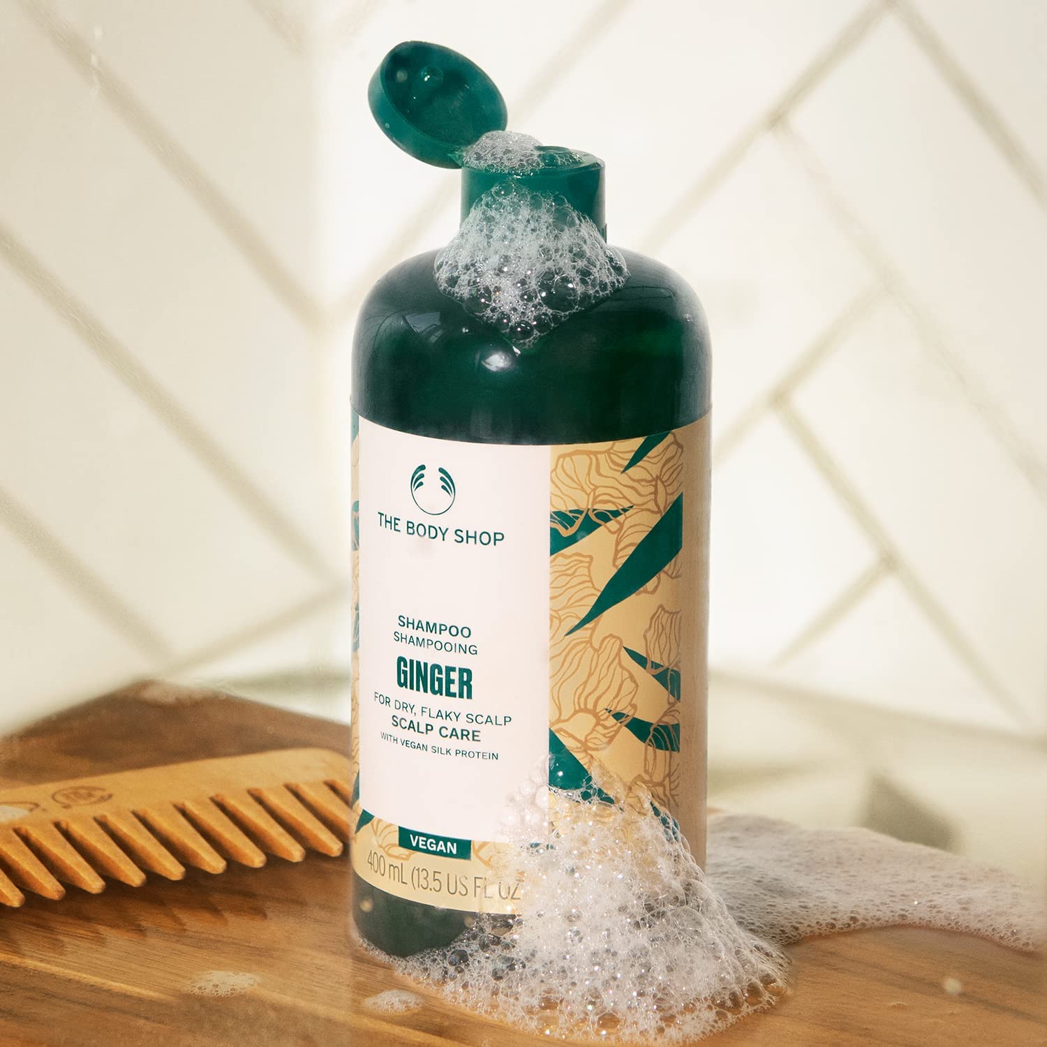 The Body Shop ginger Scalp care Shampoo - For Dry, Flaky Scalps - With Vegan Silk Protein - 400ml