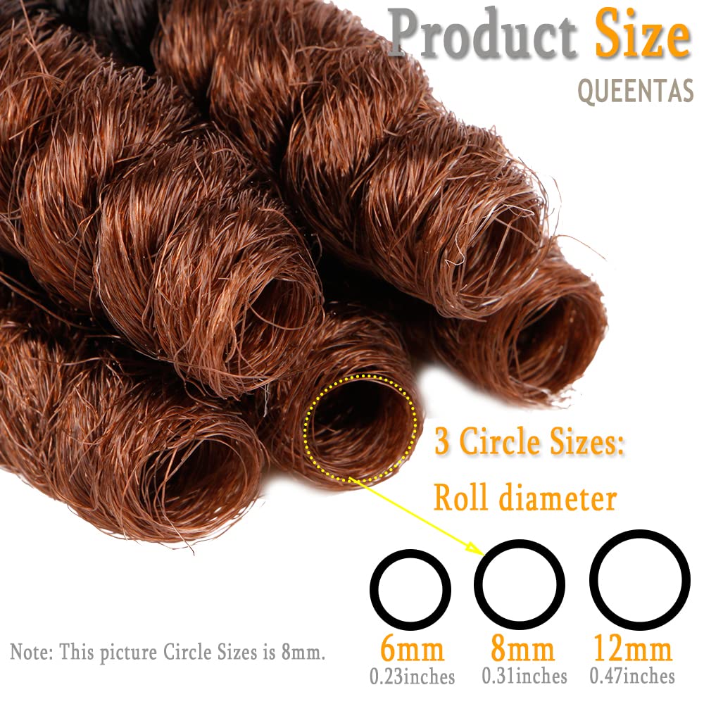 Queentas Crochet Hair For Women 6 Packs 10Inches 8Mm Small Toni Curl Carrie Curl Brown Short Curly Crochet Synthetic Hair Extens