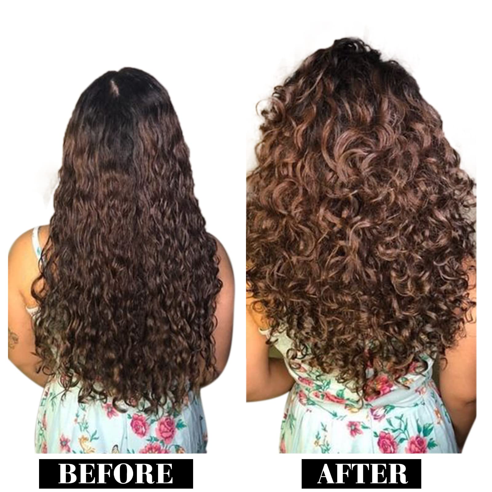 Hetto Curly Clip in Extensions Human Hair #4 Natural Brown Clip in Hair Extensions Remy Hair 18 Inch Wavy Clip in Extensions Bro