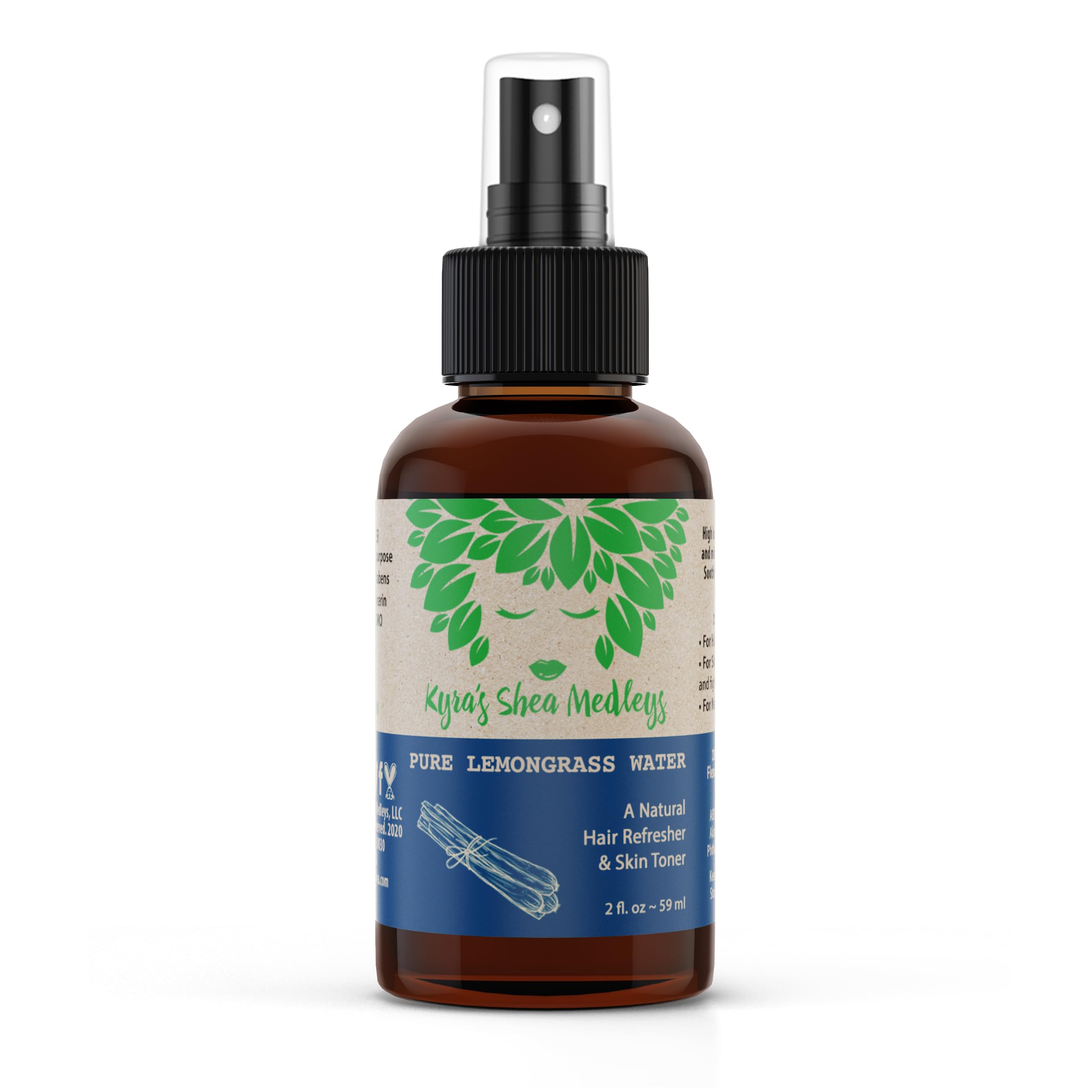 Multiuse Lemongrass Water Toner Mist For Face, Body, And Hair - Pure Distilled Lemograss Water Spray - Soothes And Hydrates Skin