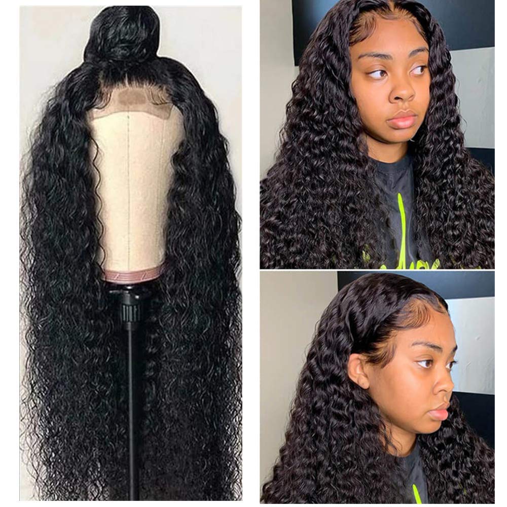 Deep Wave Lace Front Wigs Human Hair for Black Women Glueless Wigs Human Hair Pre Plucked Wet and Wavy Lace Front Wig Human Hair