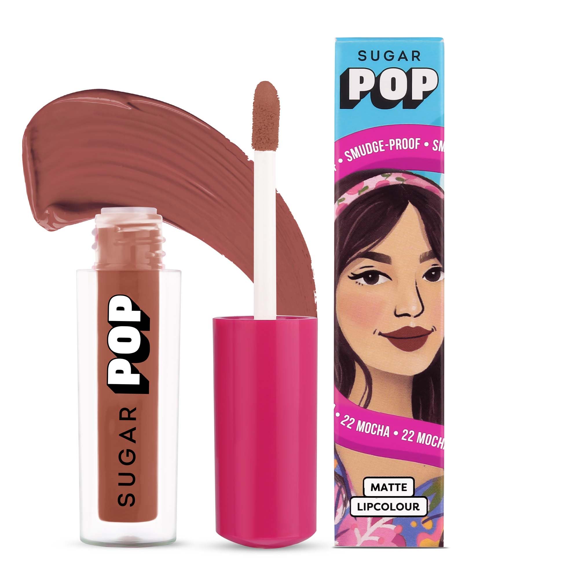Sugar Pop Matte Lipcolour | Lasts Upto 8 Hrs L Brown Lipstick For Women L Vitamin E Infused | NonDrying, Smudge Proof, Long Las