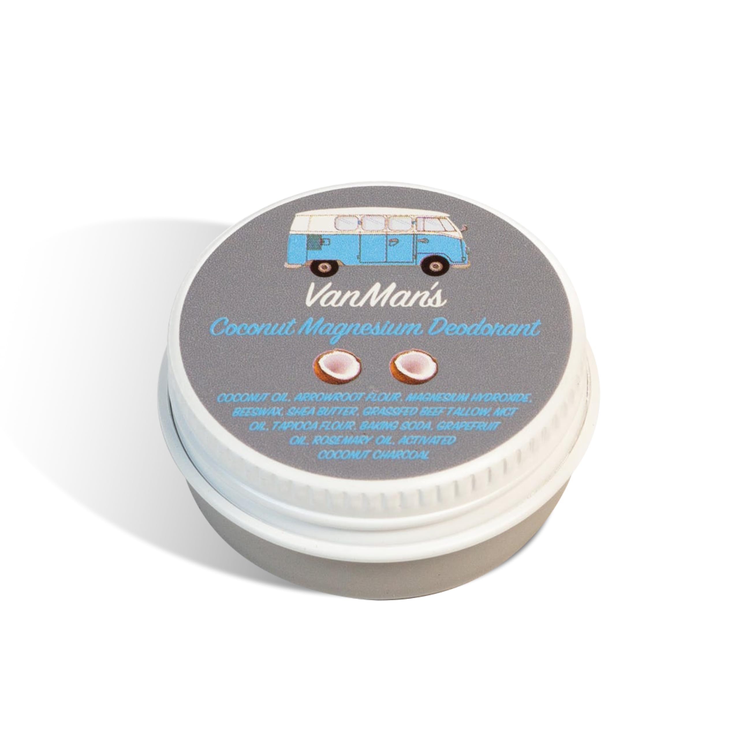 Vanmans - Tiny Coconut and Magnesium Deodorant for Delicate Skin - Odor Control for Underarms - Routine Deodorant For Women and 