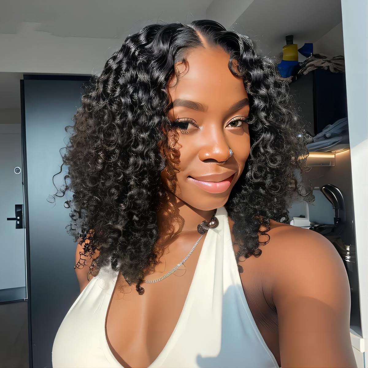 Isee Wear And Go Glueless Wigs Human Hair Pre Plucked Deep Wave Bob Wig Human Hair Lace Front Wigs For Women Upgraded No Glue Pr