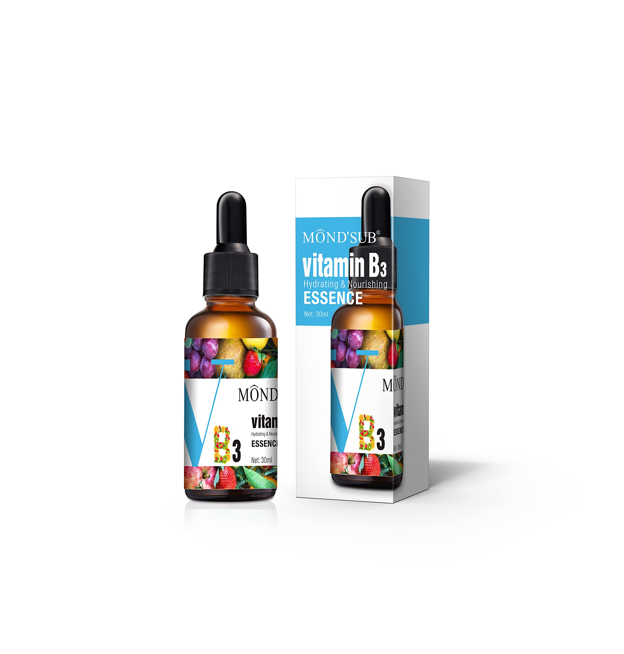 MondSub Vitamin B3 Face Serum With Niacinamide And Vitamin C For Improved Healthy Skin, Reduces Spots, Lightens Skin Tone And T