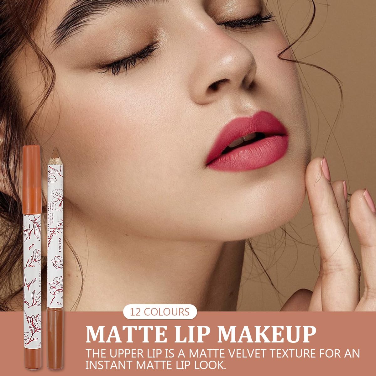 Upiqng 12 Colors Matte Lip Liner Lipliner Pencil Velvet Lip Liner Slim Lip Pencil Smooth Lipsticks Waterproof Long Lasting Lip L