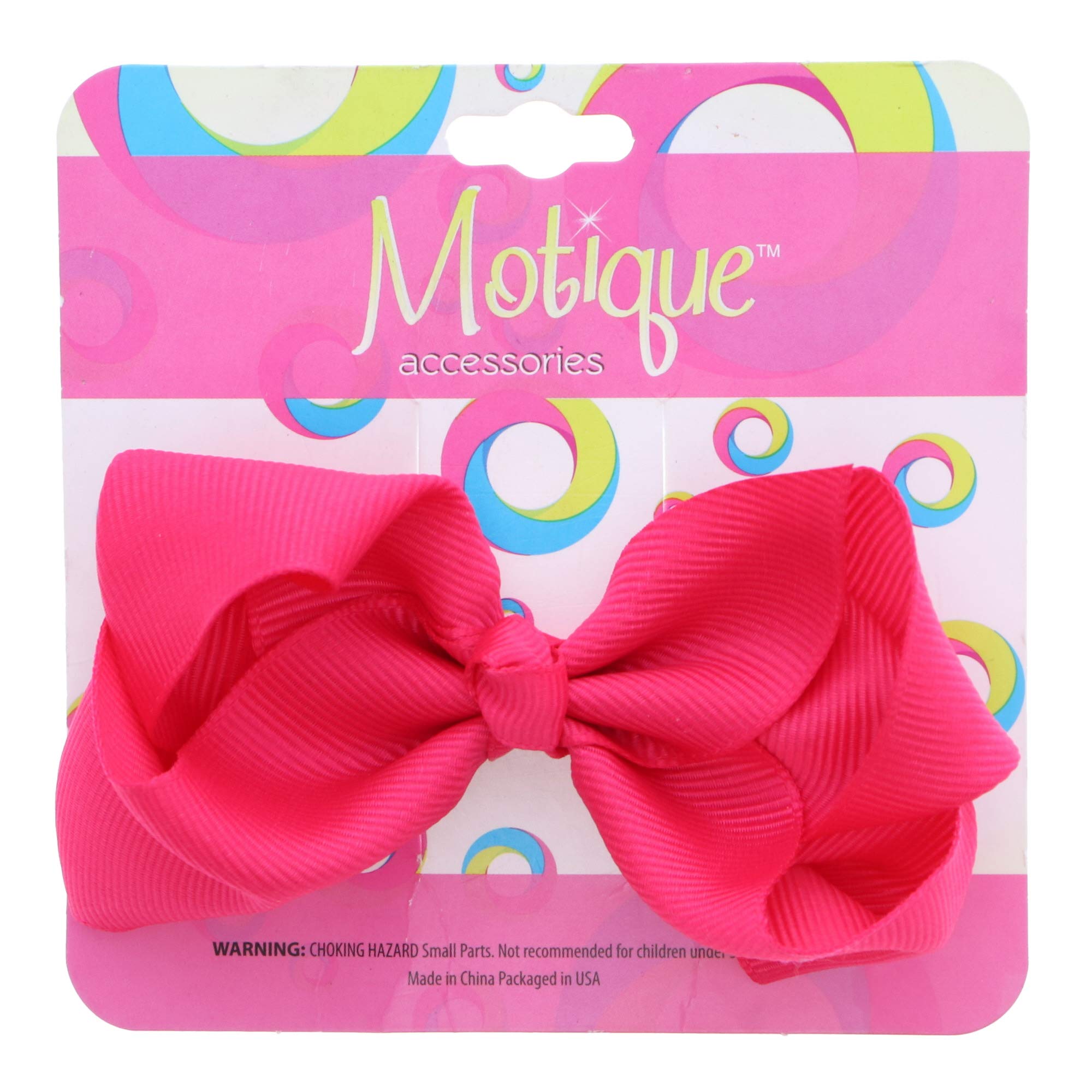 3 Inch Grosgrain Bow for Little Girls- Set of 2 (Hot Pink)